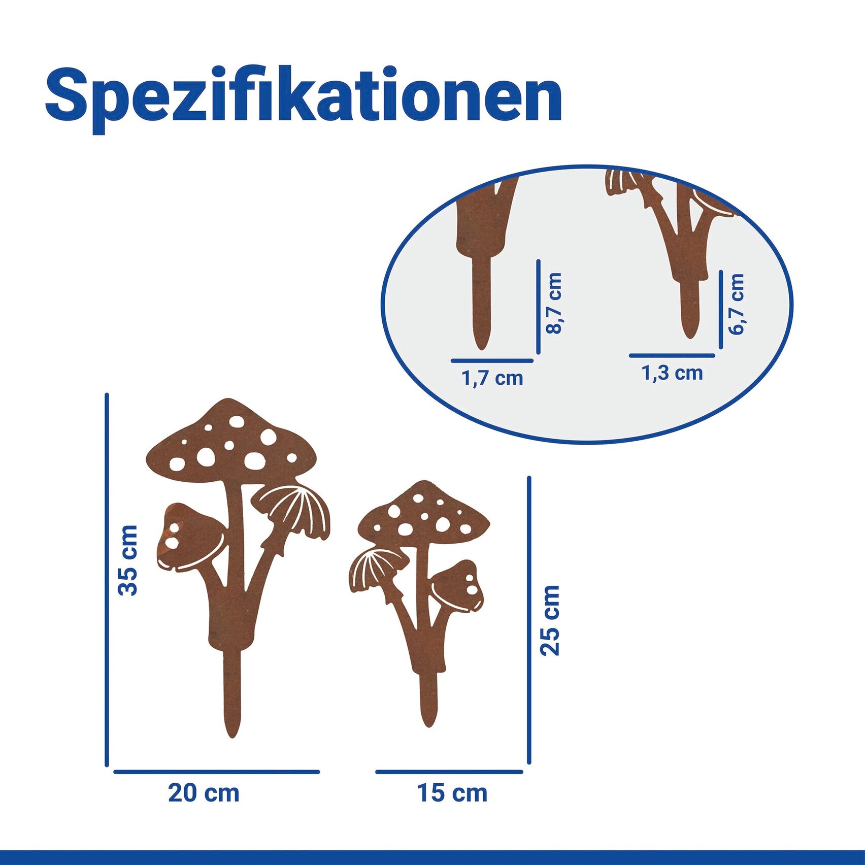 Maximex Gartenstecker »Pilz« Gartendekoration, wetterbeständig, Edelrost-Effekt mit feiner Patina