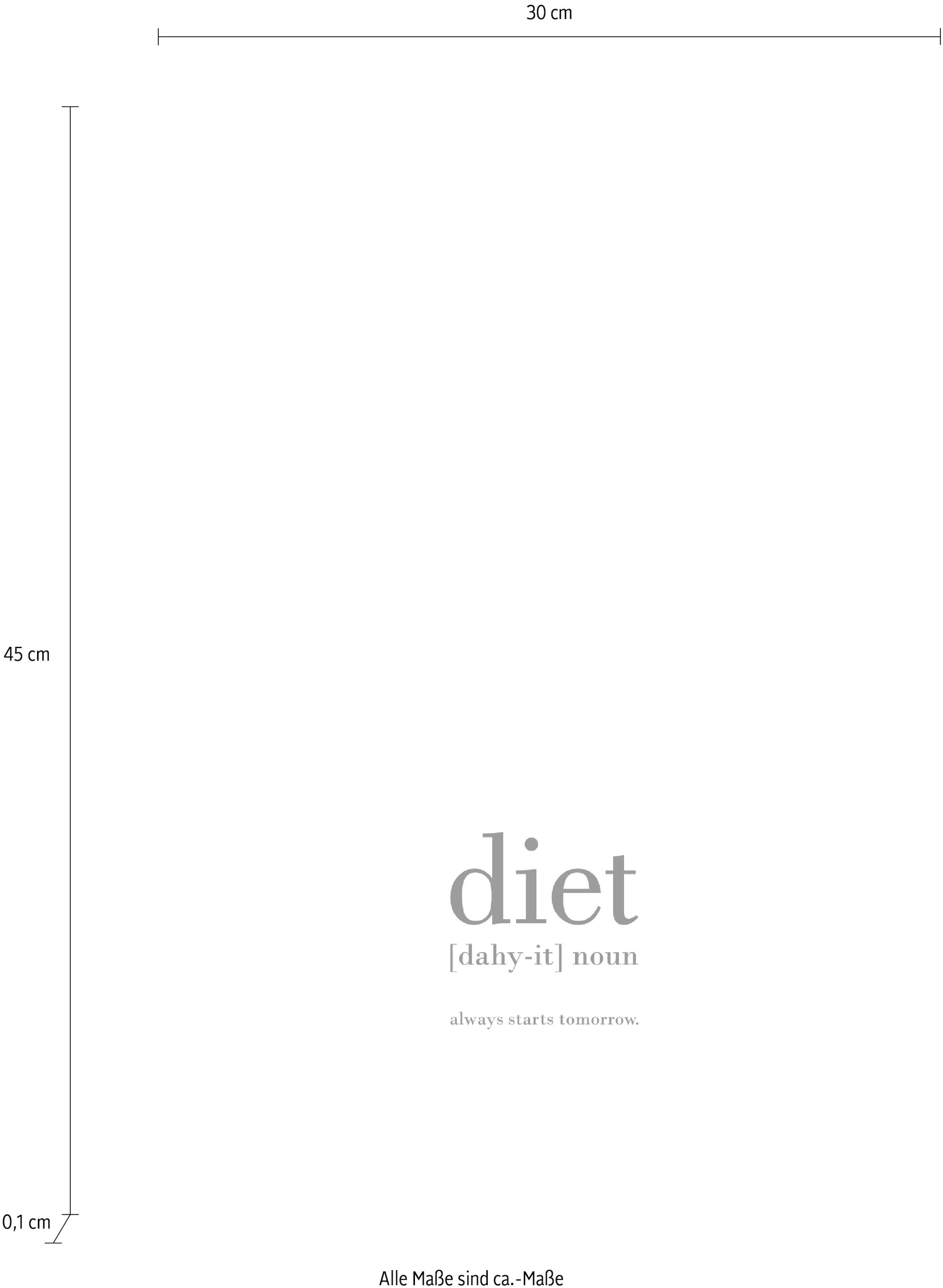 queence Wanddekoobjekt »diet«, Stahlschild, Blechschild, Spruch, Witzig, Wanddeko, retro, 20x30cm