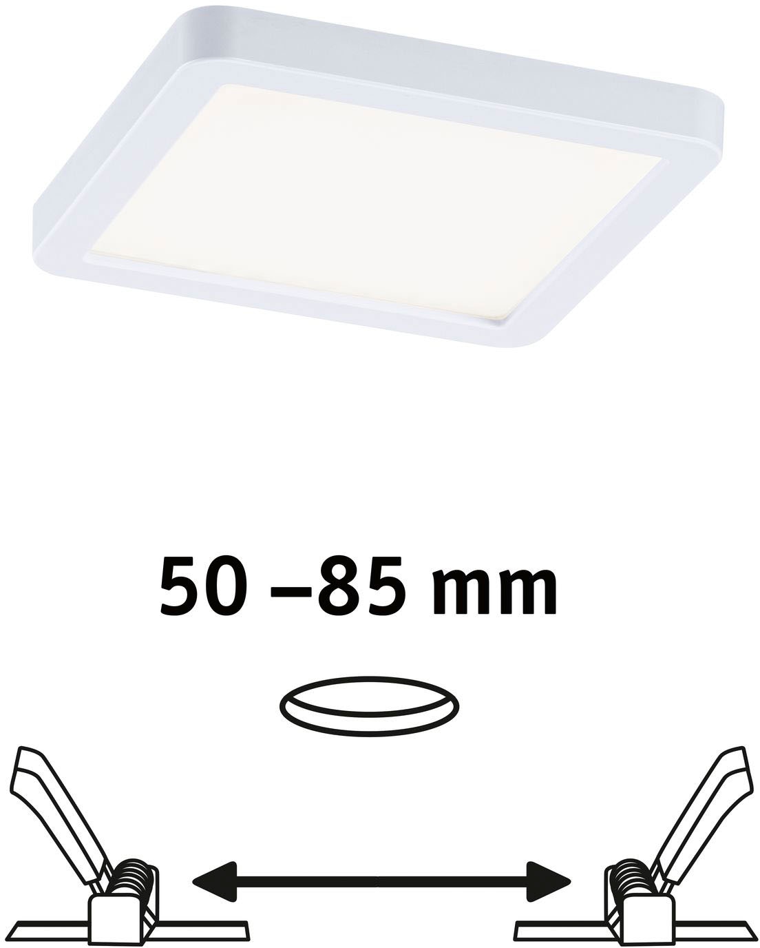 Paulmann LED Bad-Einbauleuchte »Areo«, Schutzart IP44, Gr. 11,8 x 11,8 cm, inkl. LED Leuchtmittel