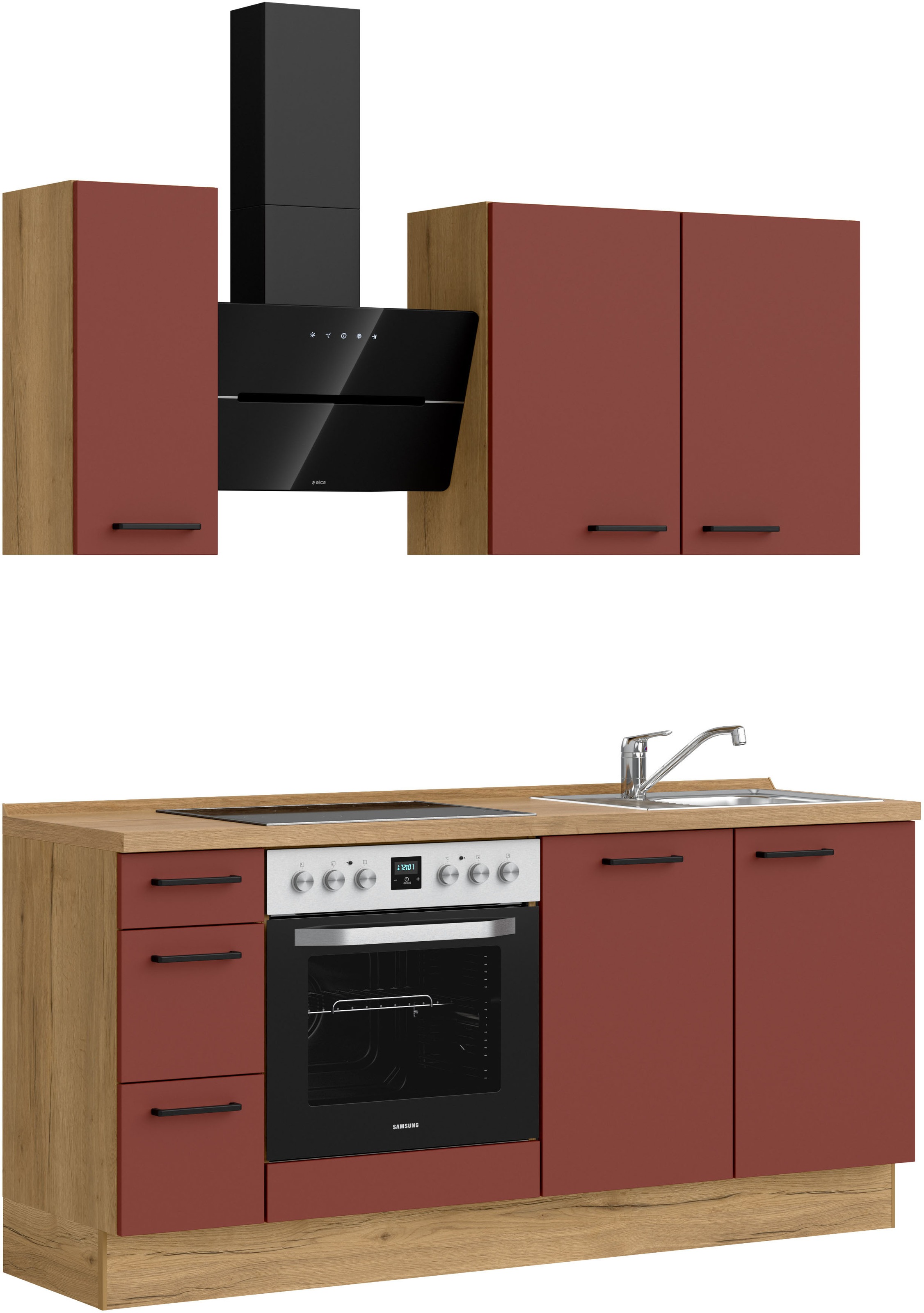 nobilia® Küchenzeile »"Easytouch II"«, vormontiert, Ausrichtung wählbar, Breite 180 cm, wahlw. mit E-Geräten