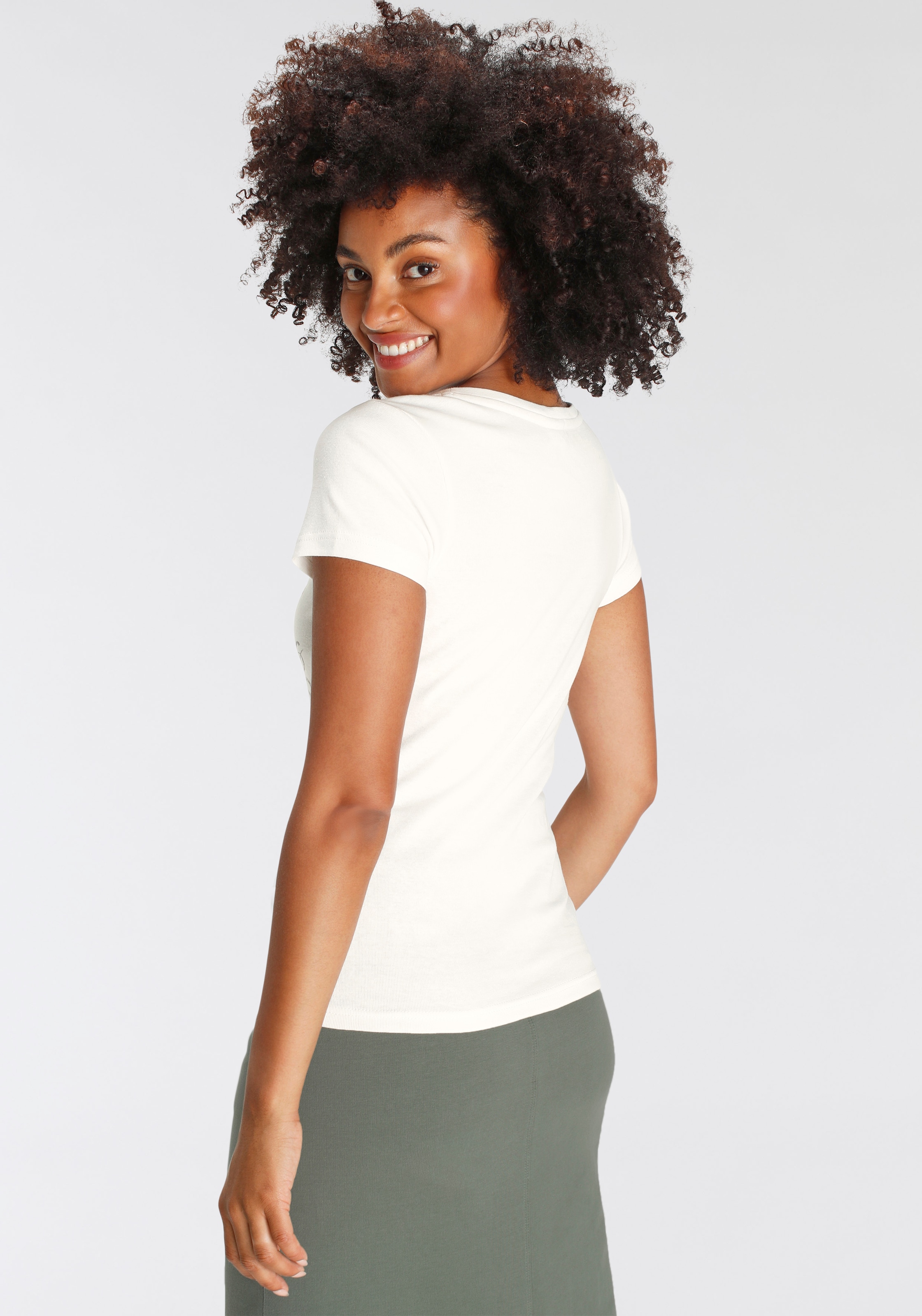 KangaROOS Print-Shirt sehr figurbetonter Schnitt,  Print,  Rundhalsausschnitt