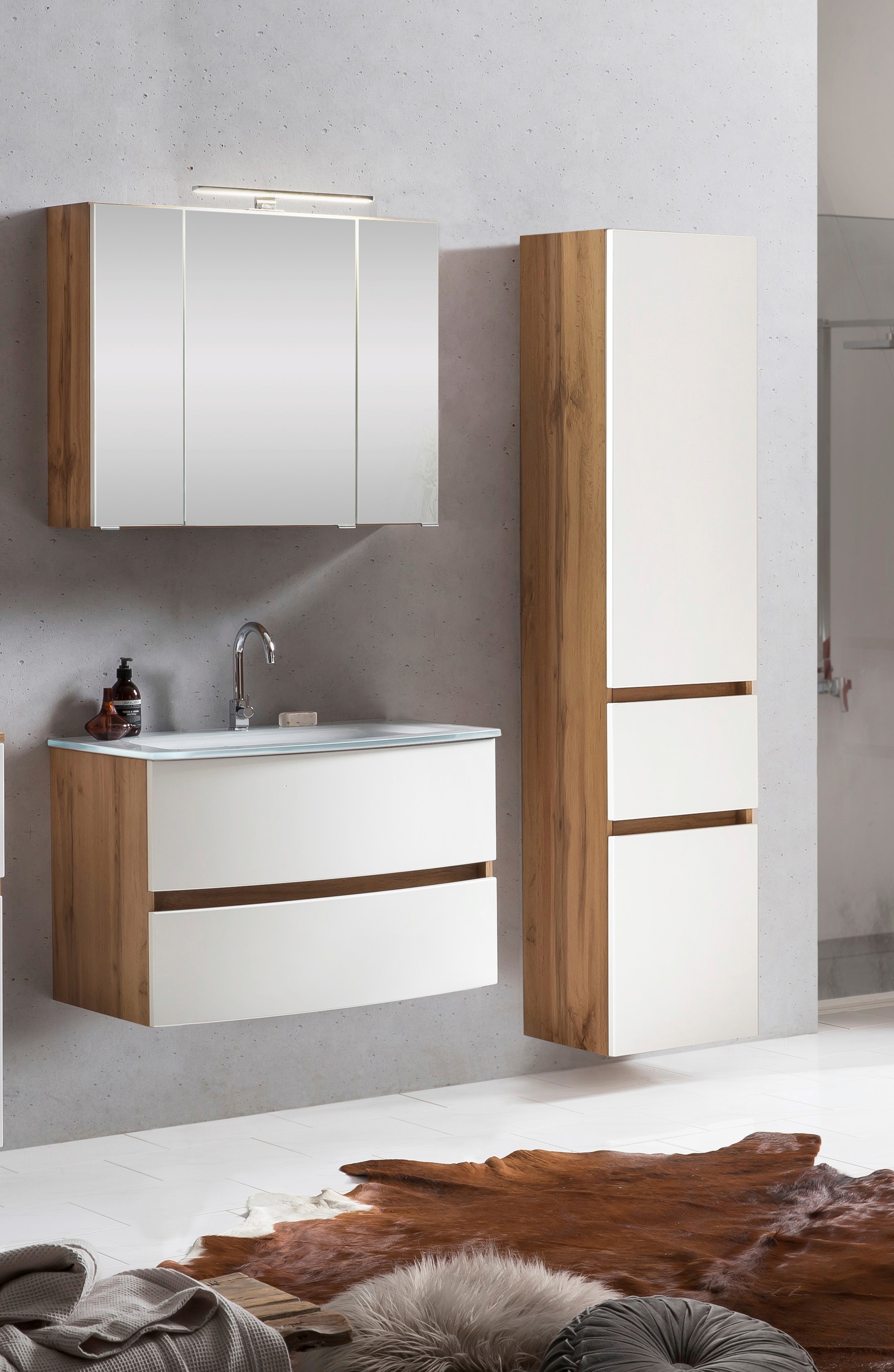 welltime Badezimmer-Set »Kaunas« Set, 3 Stk. tlg. günstig online kaufen