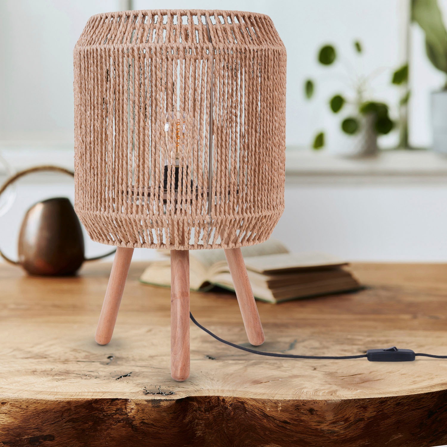 Paco Home Tischleuchte »SOL«, Leuchtmittel E27   ohne Leuchtmittel, Boho De günstig online kaufen