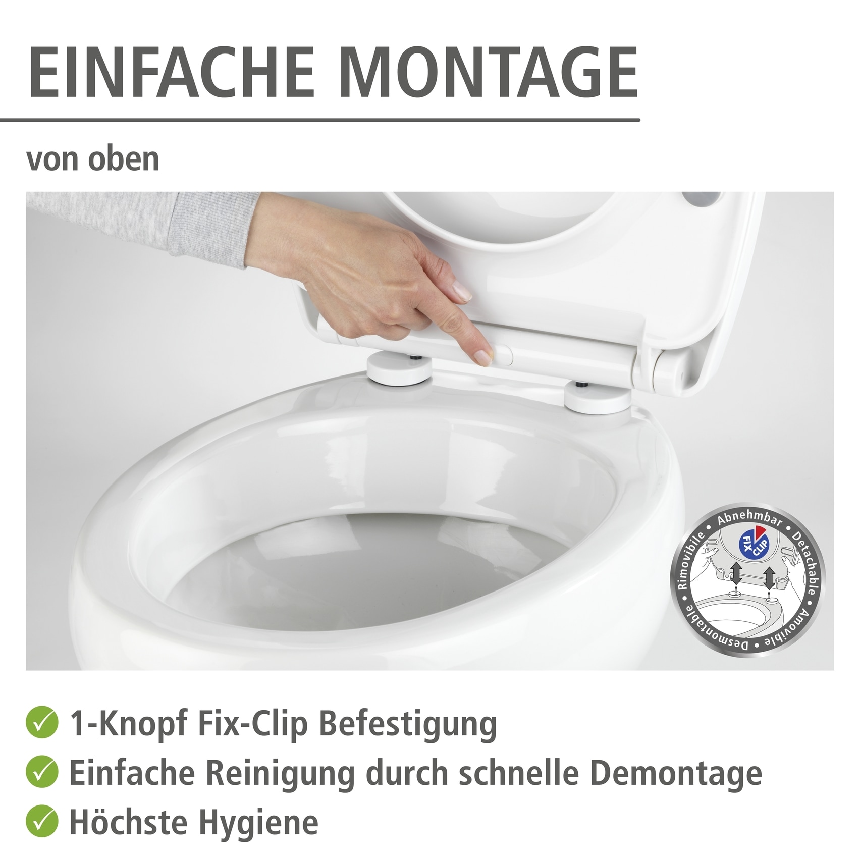 WENKO WC-Sitz »Tavola« Toilettensitz aus strapazierfähigem Duroplast mit Absenkautomatik