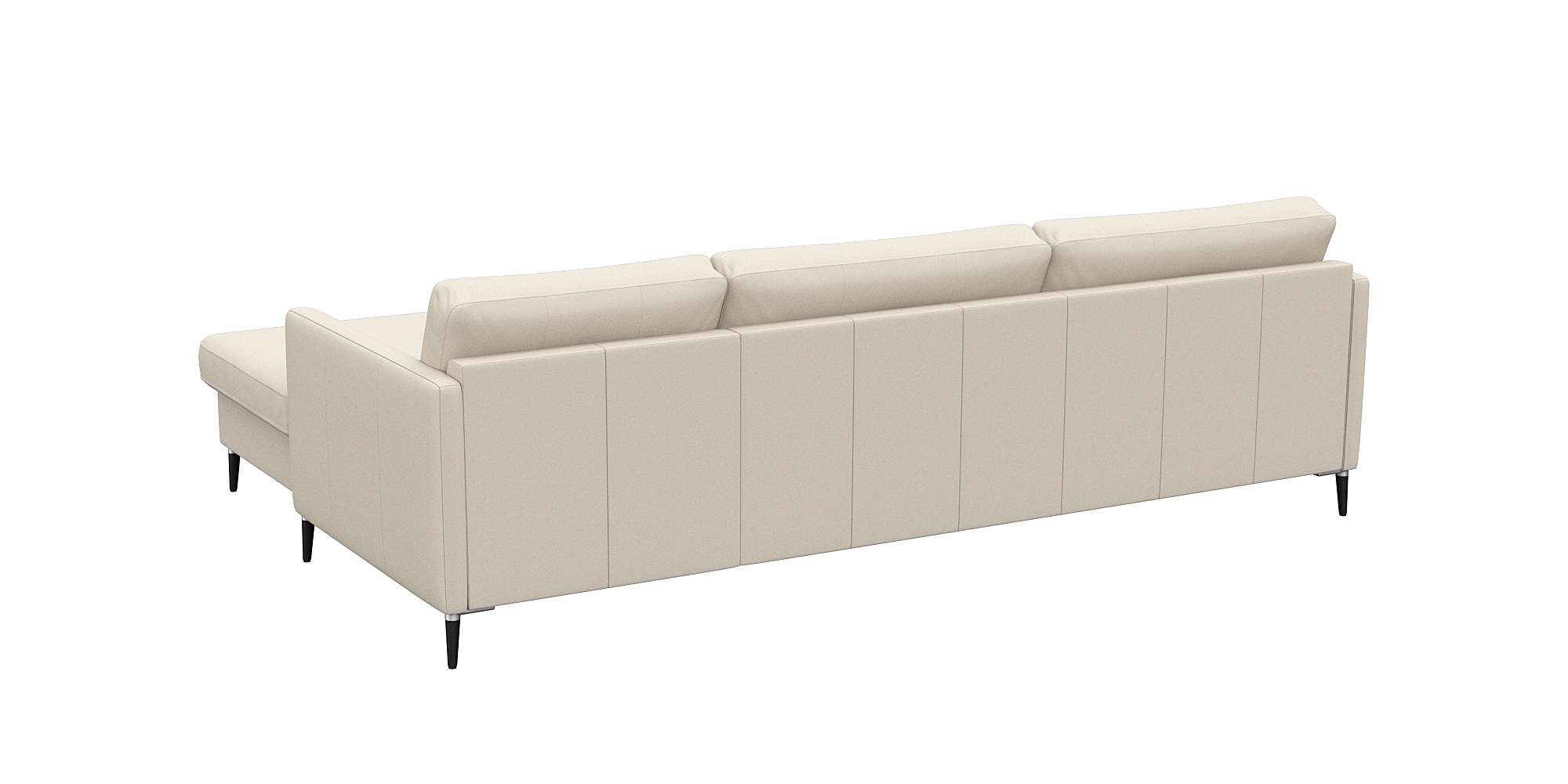 FLEXLUX Ecksofa »Fiore, super Sitzkomfort durch Kaltschaum im Sitz, L-Form«, schmale Armlehnen, Füße Alu+schwarz