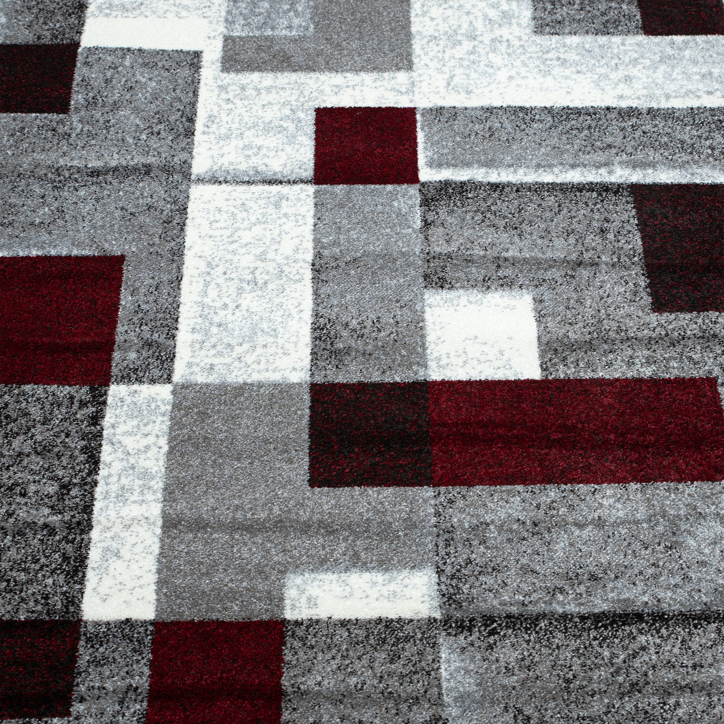 OTTO home Teppich »Corine« rechteckig 9 mm Höhe mit besonders weichem Flor, Kurzflor, modernes Karo-Design,
