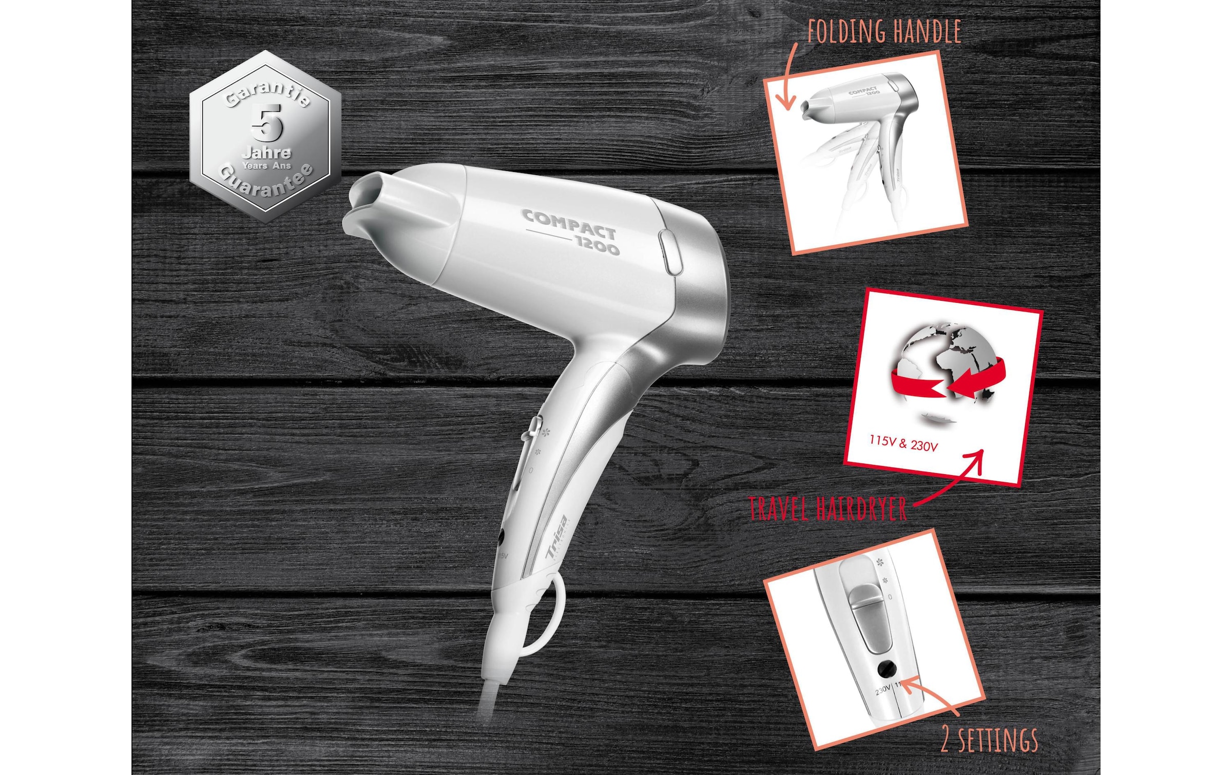 Trisa Haartrockner »Compact 1200« 1.200 W