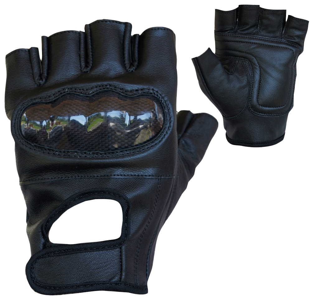 PROANTI Motorradhandschuhe fingerlose Chopper-Handschuhe aus mit Leder Protektor