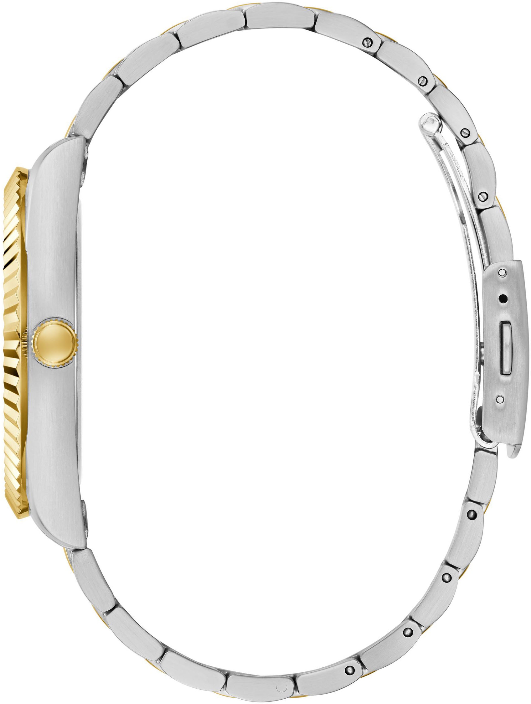 Guess Quarzuhr »CONNOISSEUR«, Armbanduhr, Herrenuhr, Datum, Wochentag, Edelstahlarmband