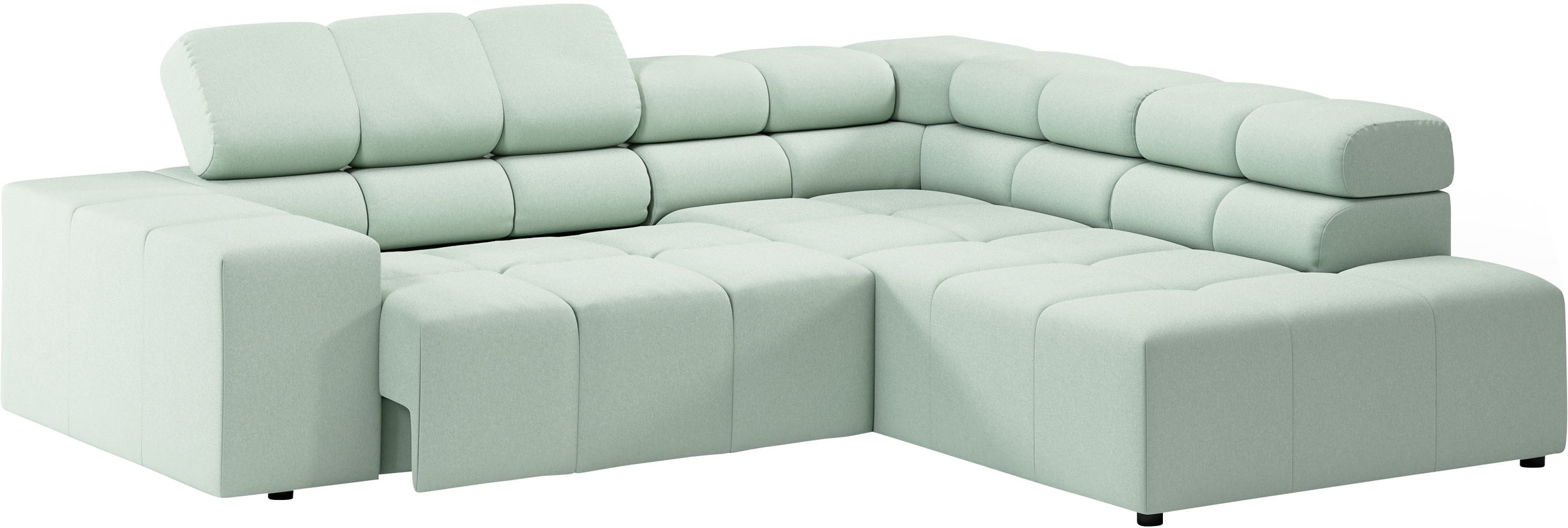 INOSIGN Ecksofa »Ancona, incl. Kopfteilverstellung + 3 Zierkissen, L-Form, Breite 249cm«, wahlweise motorische Sitztiefenverstellung, B/T(H: 249/215/70 cm