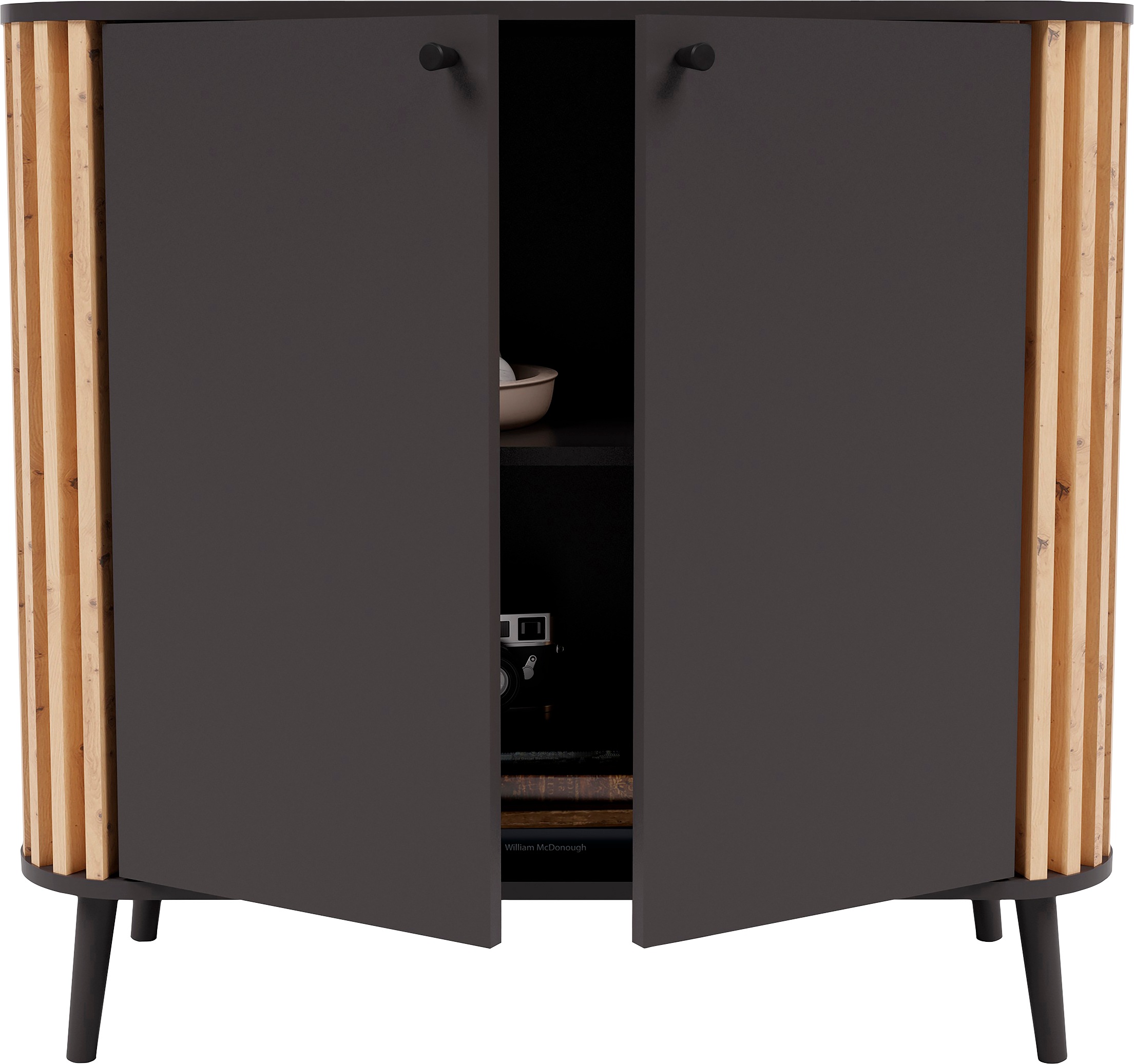 INOSIGN Kommode »Stavanger, Breite 92 cm, Paneel-Stäbchen-Optik, 2 Türen, 2 Fächer«, (1 St.), 1 Einlegeboden, Anrichte, Schrank, Sideboard, Wohnmöbel
