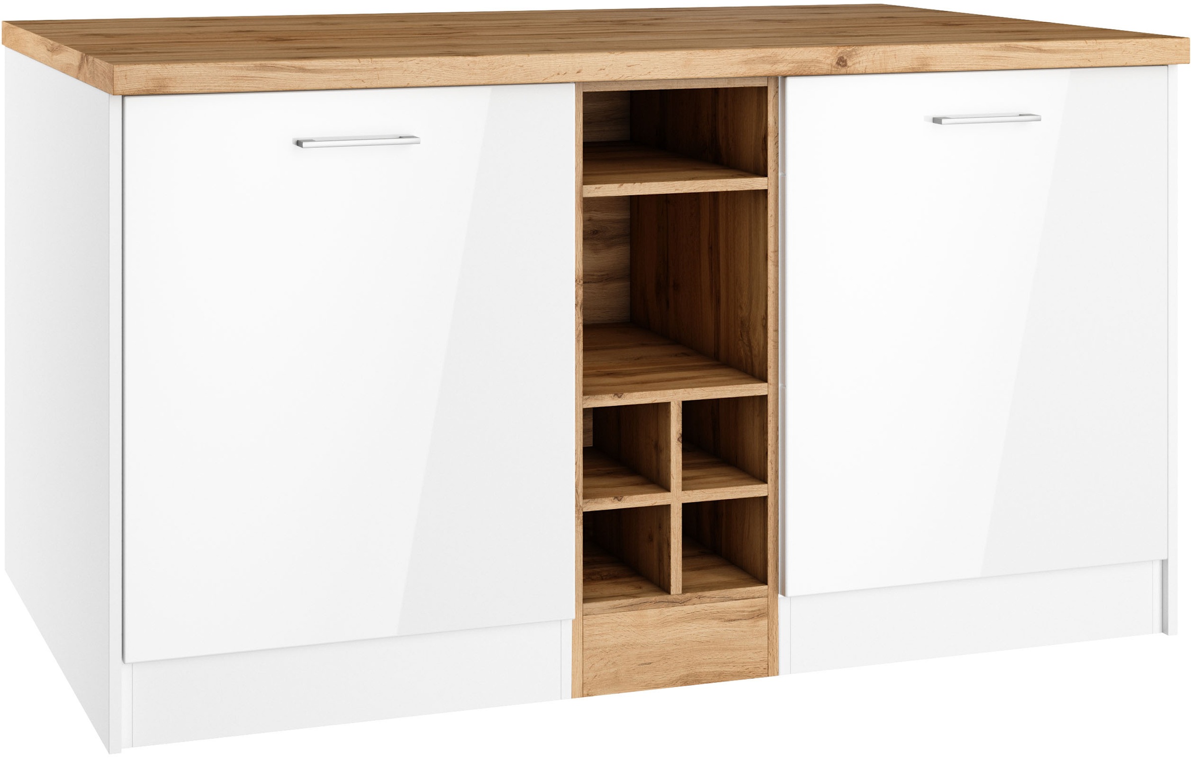 KOCHSTATION Kücheninsel »KS-Milan« Stellmaß 153/100 cm, viel Stauraum, Lebe günstig online kaufen
