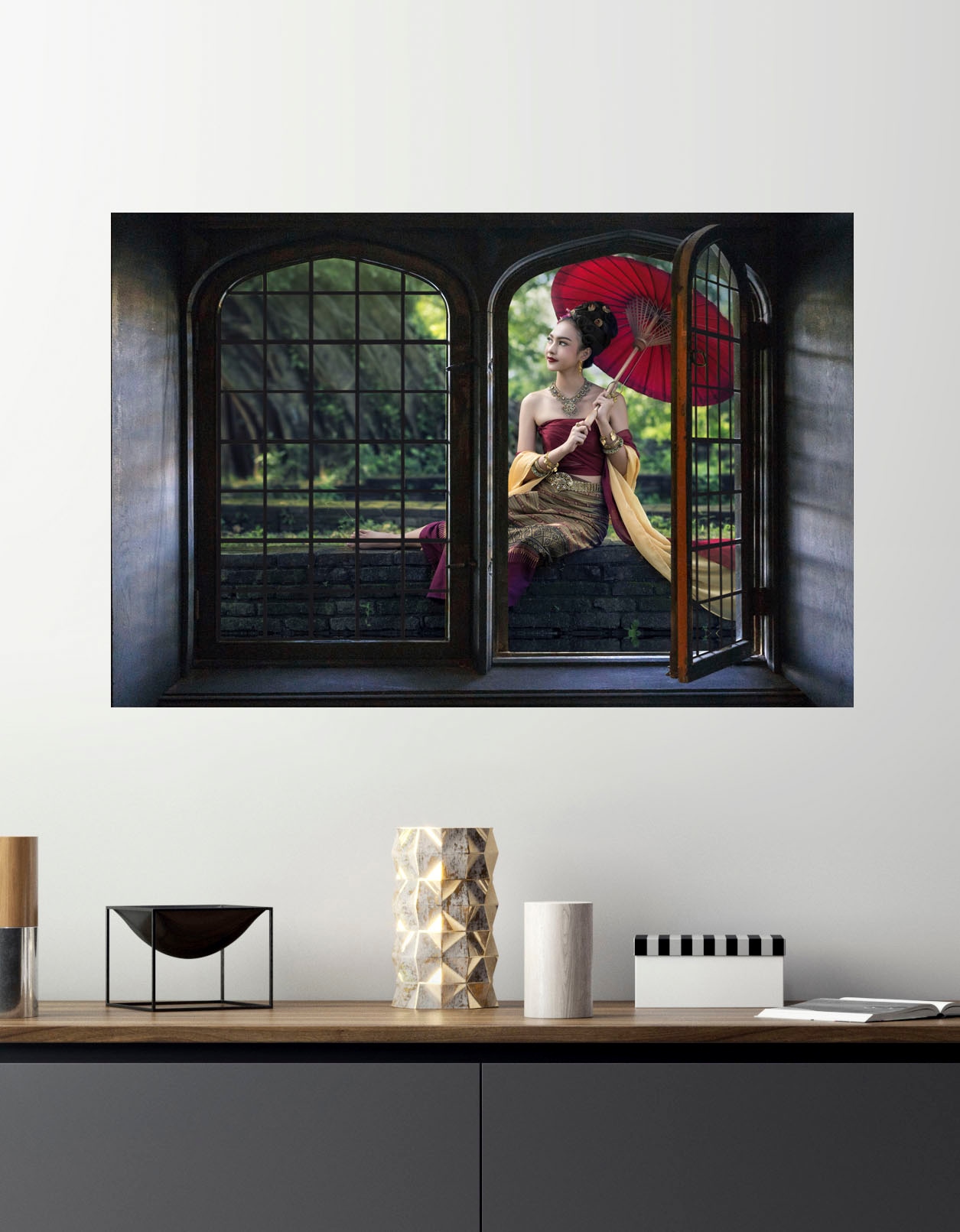 queence Wandsticker »Wald«, Wandsticker, Wandbild, selbstklebend, 3D, Fenster