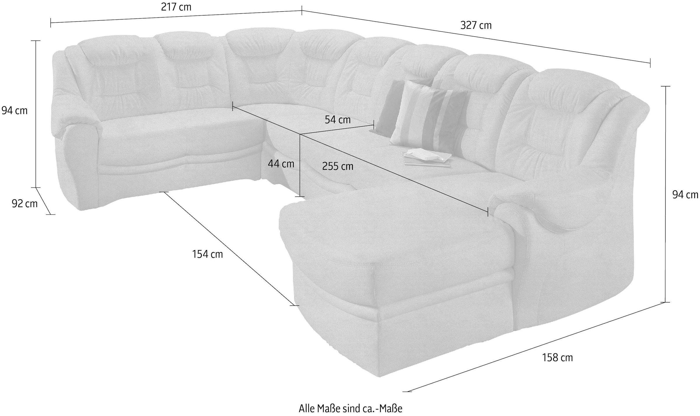 sit&more Wohnlandschaft »Bellevue U-Form«, wahlweise mit Bettfunktion