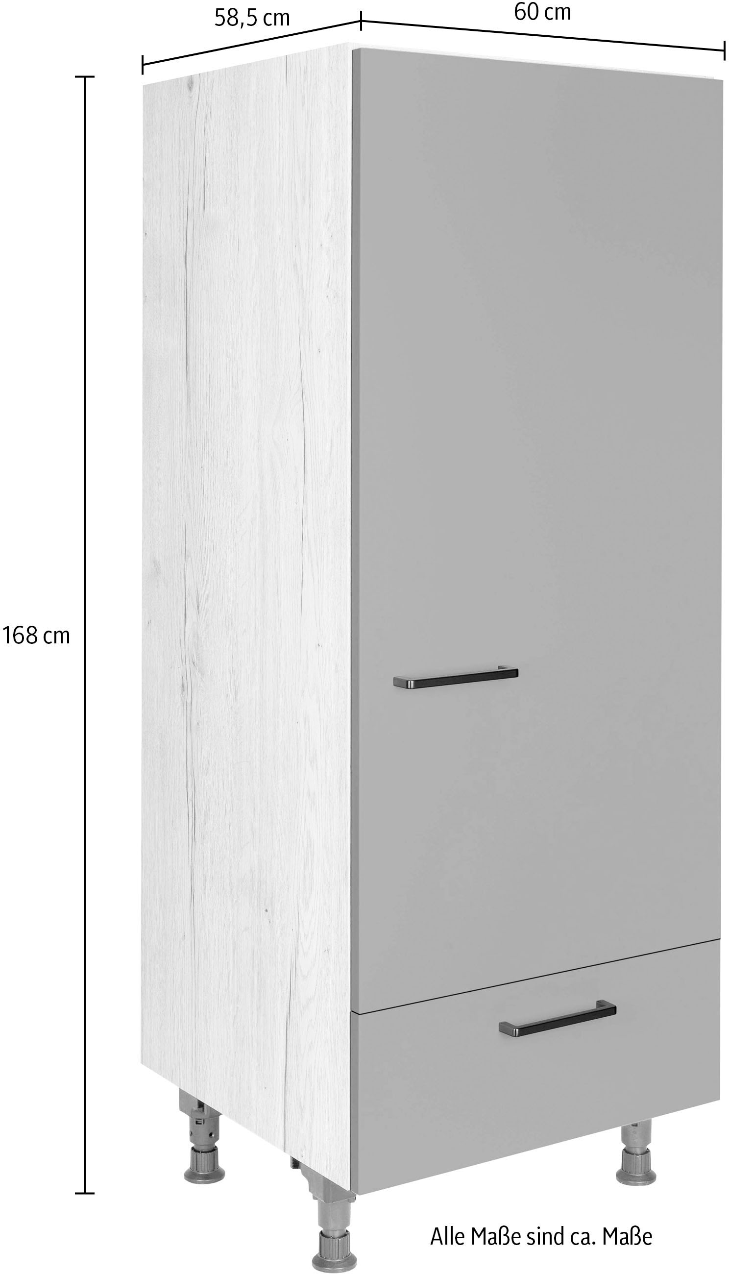 nobilia® Kühlumbauschrank »"Easytouch", Ausrichtung wählbar, mit Schubkasten,«, vormontiert, Breite/Höhe: 60/167,8 cm