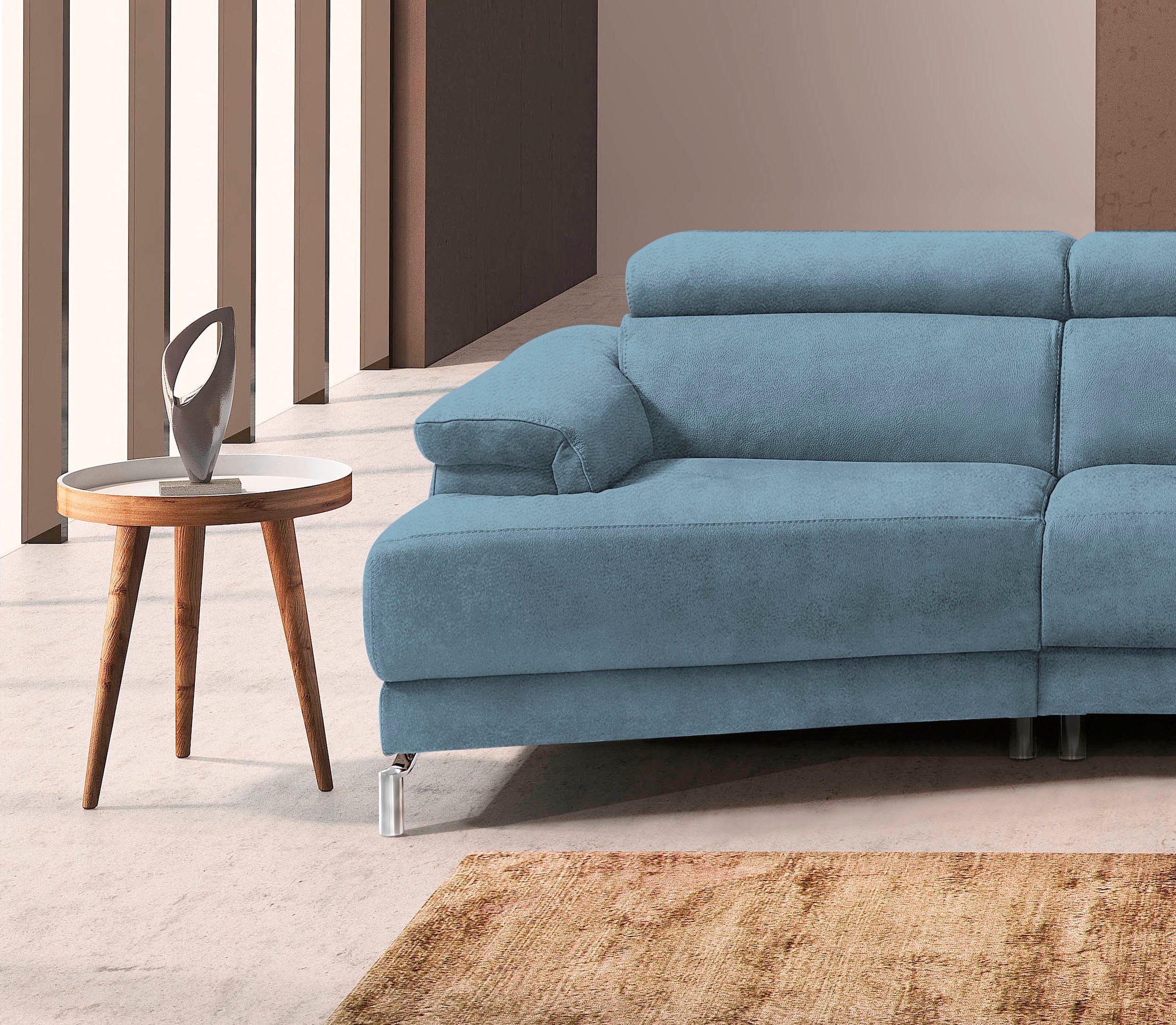 Egoitaliano Ecksofa »Soul, extravagantes Designsofa, Megasofa, super bequem, tolle Details« mit Trapez-Abschlußelement, inkl verstellbarer Kopfteile