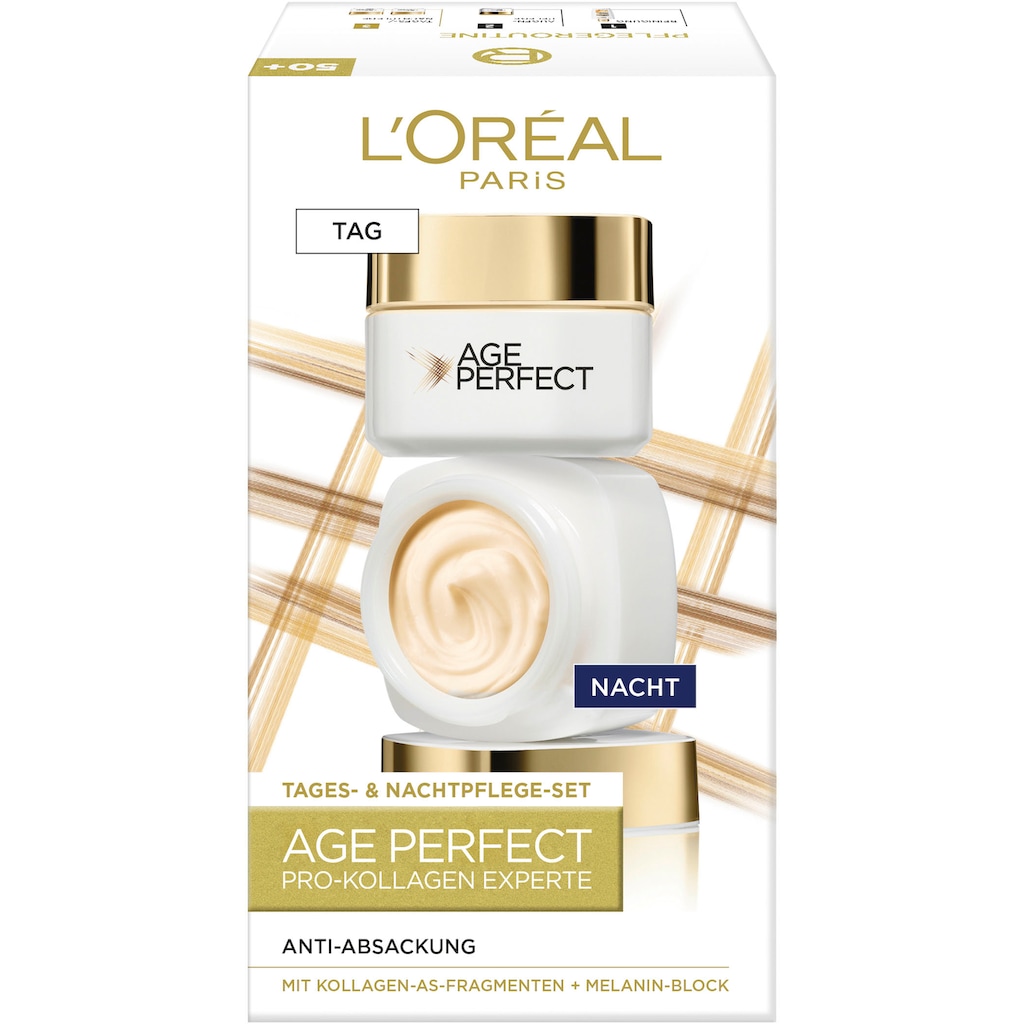 L'ORÉAL PARIS Gesichtspflege-Set »Age Perfect Pro-Kollagen Tag & Nacht«, (2 tlg.)