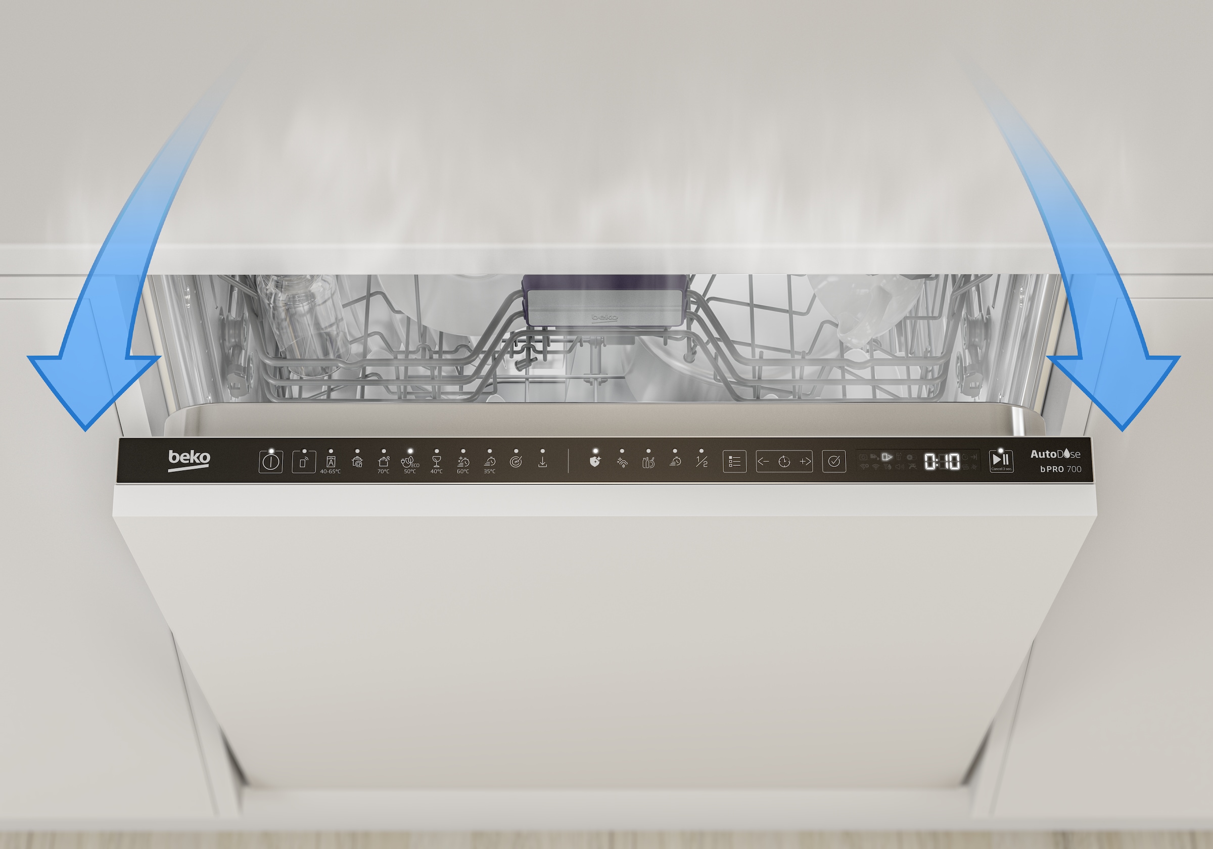 BEKO Unterbaugeschirrspüler »BDDN36550XP« 8,9 l 15 tlg. Maßgedecke