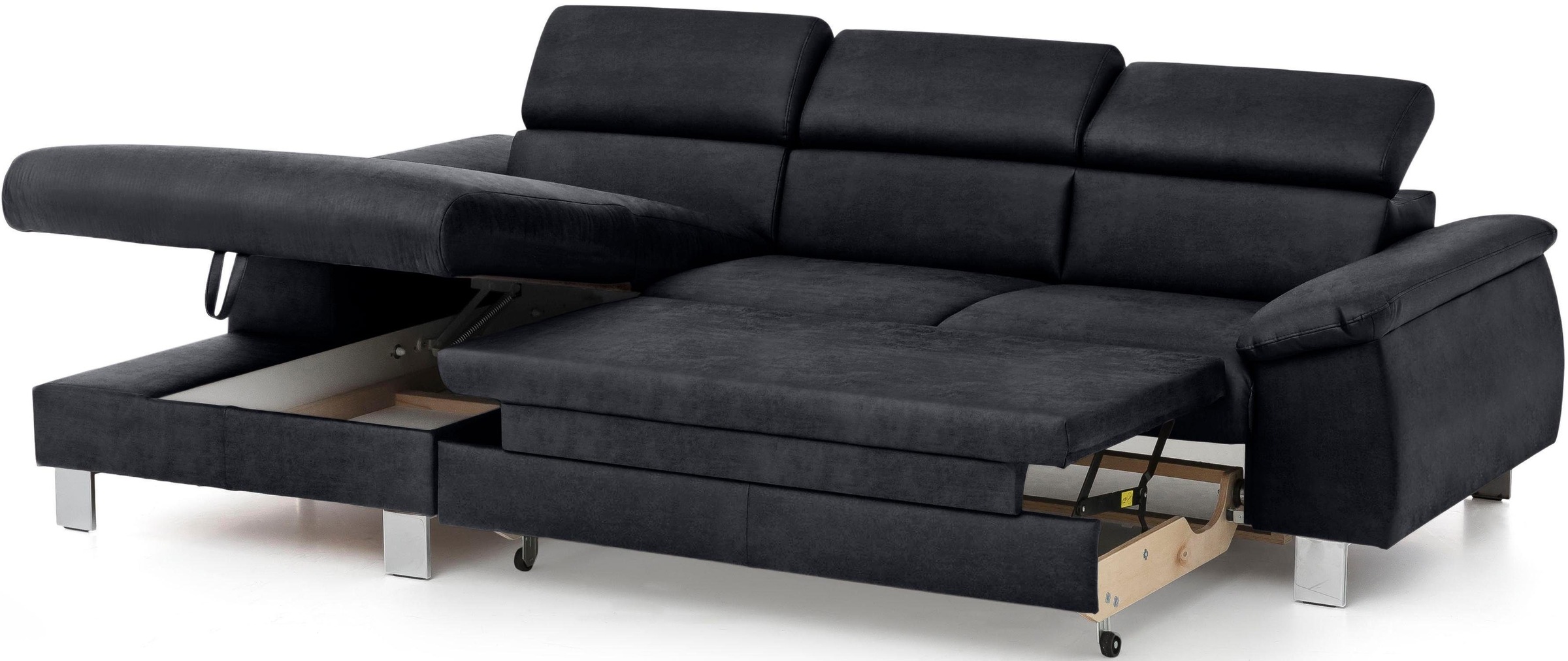 COTTA Polstergarnitur »Komaris L-Form«, (Set), Set bestehend aus: Ecksofa mit Kopfteilverstellung & Hocker