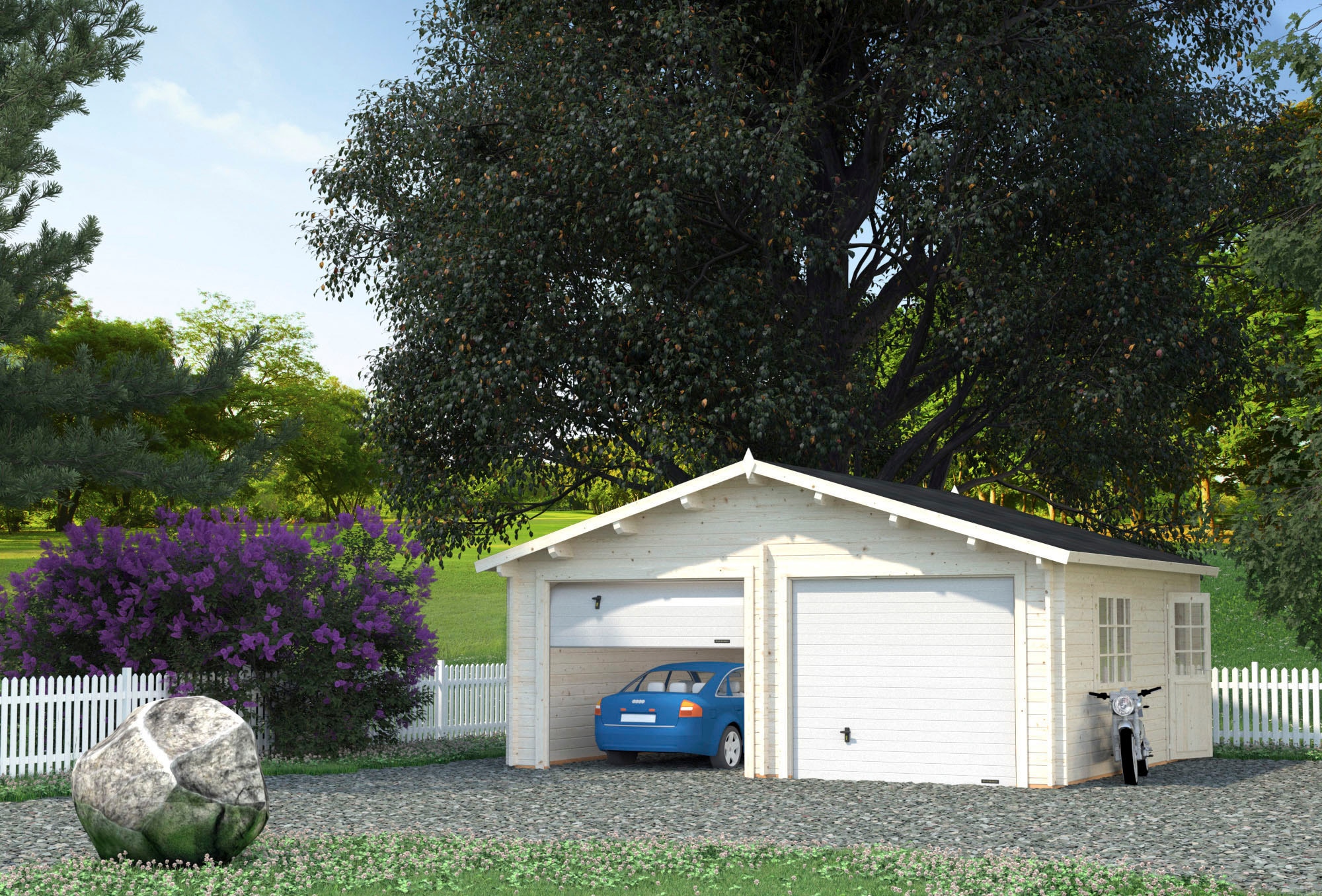 Palmako Garage »Roger«, BxTxH: 629x565x310 cm, mit Sektionaltor, transparent