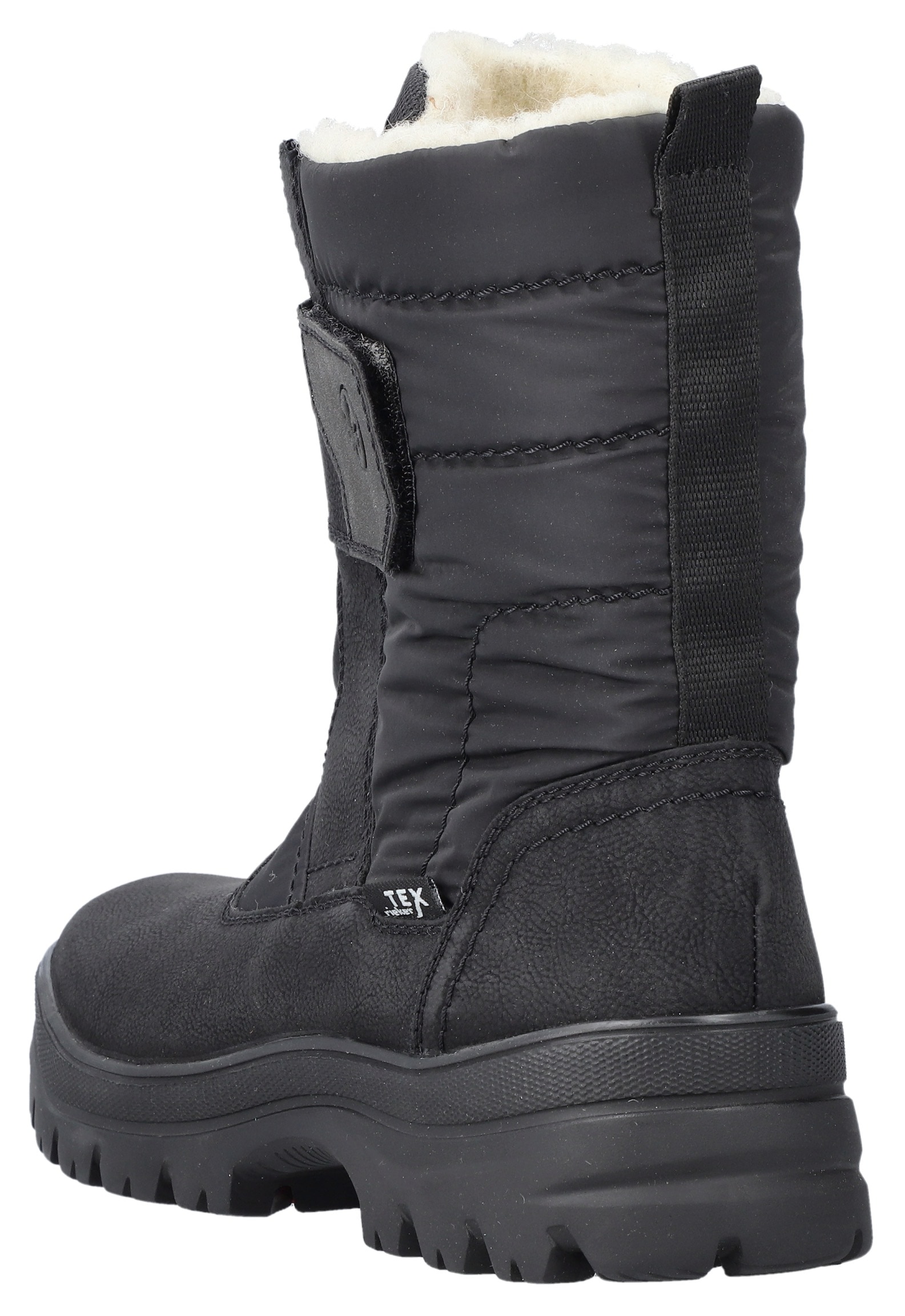 Rieker Winterstiefel, Klettboots mit Lammwollfutter, Flip Grip-Laufsohle und TEX-Membran