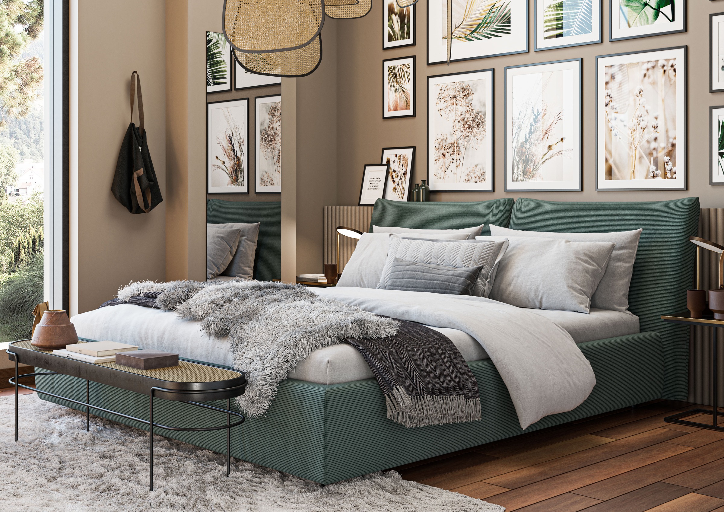 Home affaire Polsterbett "Priora in 4 Breiten bis 200cm" auch in NaturLEDER günstig online kaufen