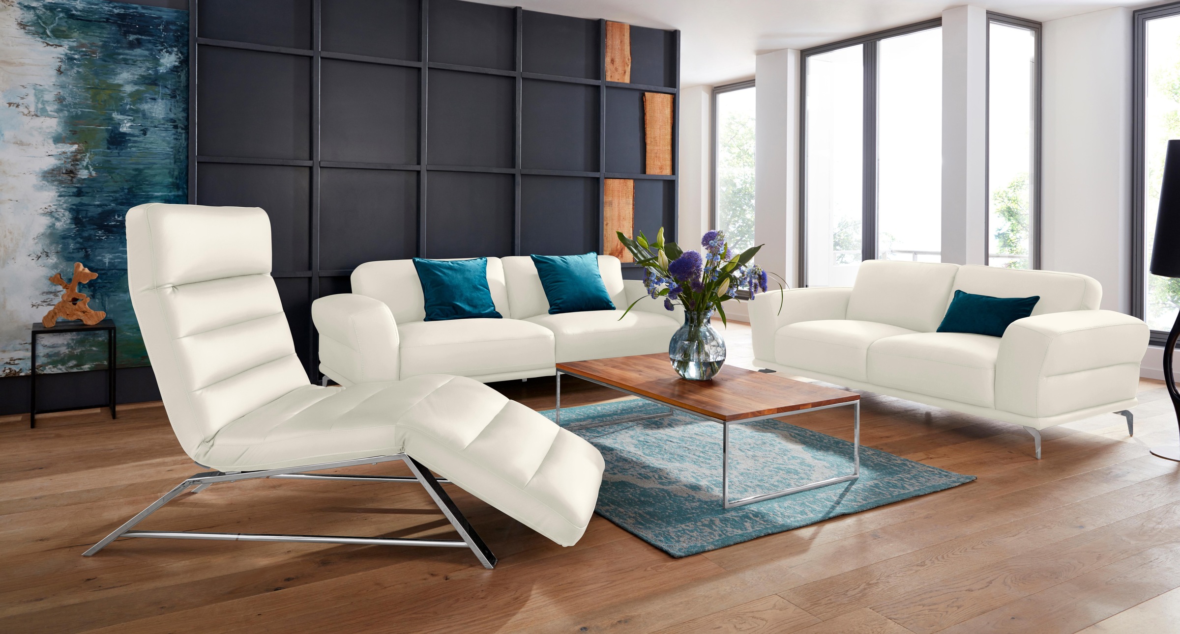 W.SCHILLIG 2,5-Sitzer »montanaa«, mit Metallfüßen in Chrom glänzend, Breite 232 cm