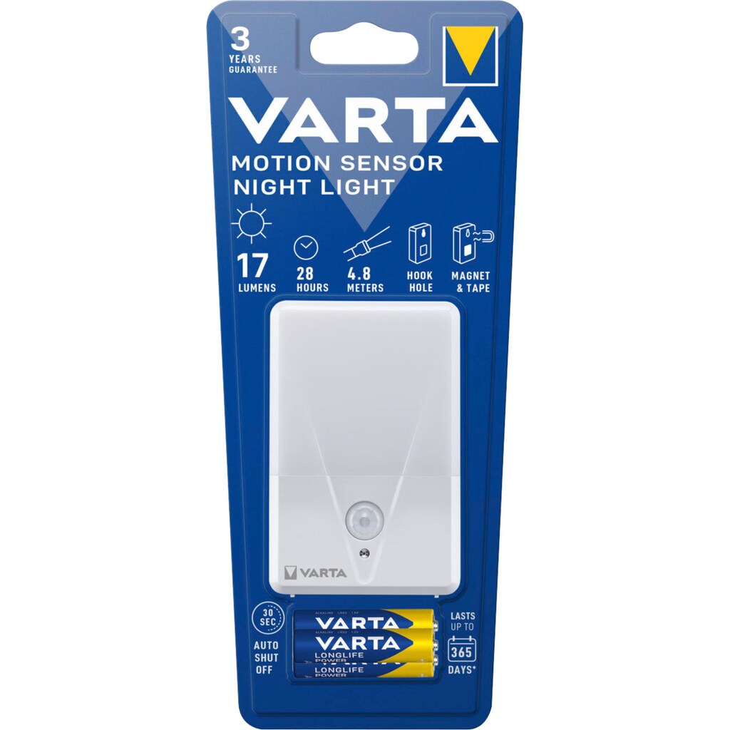 VARTA Nachtlicht »VARTA Motion Sensor Nachtlicht ist batteriebetrieben inkl. 3xAAA«