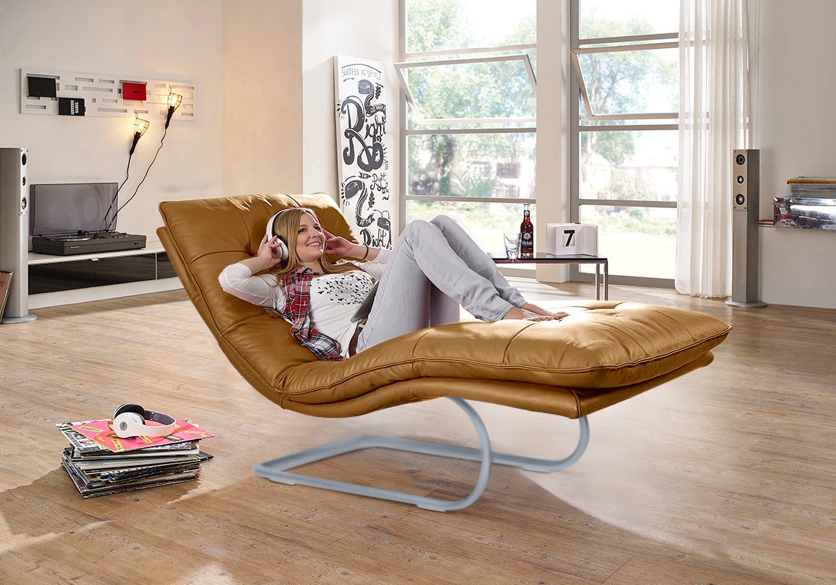 W.SCHILLIG Relaxliege »daily dreams«, in Waffelkissen-Optik, wahlweise mit Motor, silber matt, in 2 Breiten