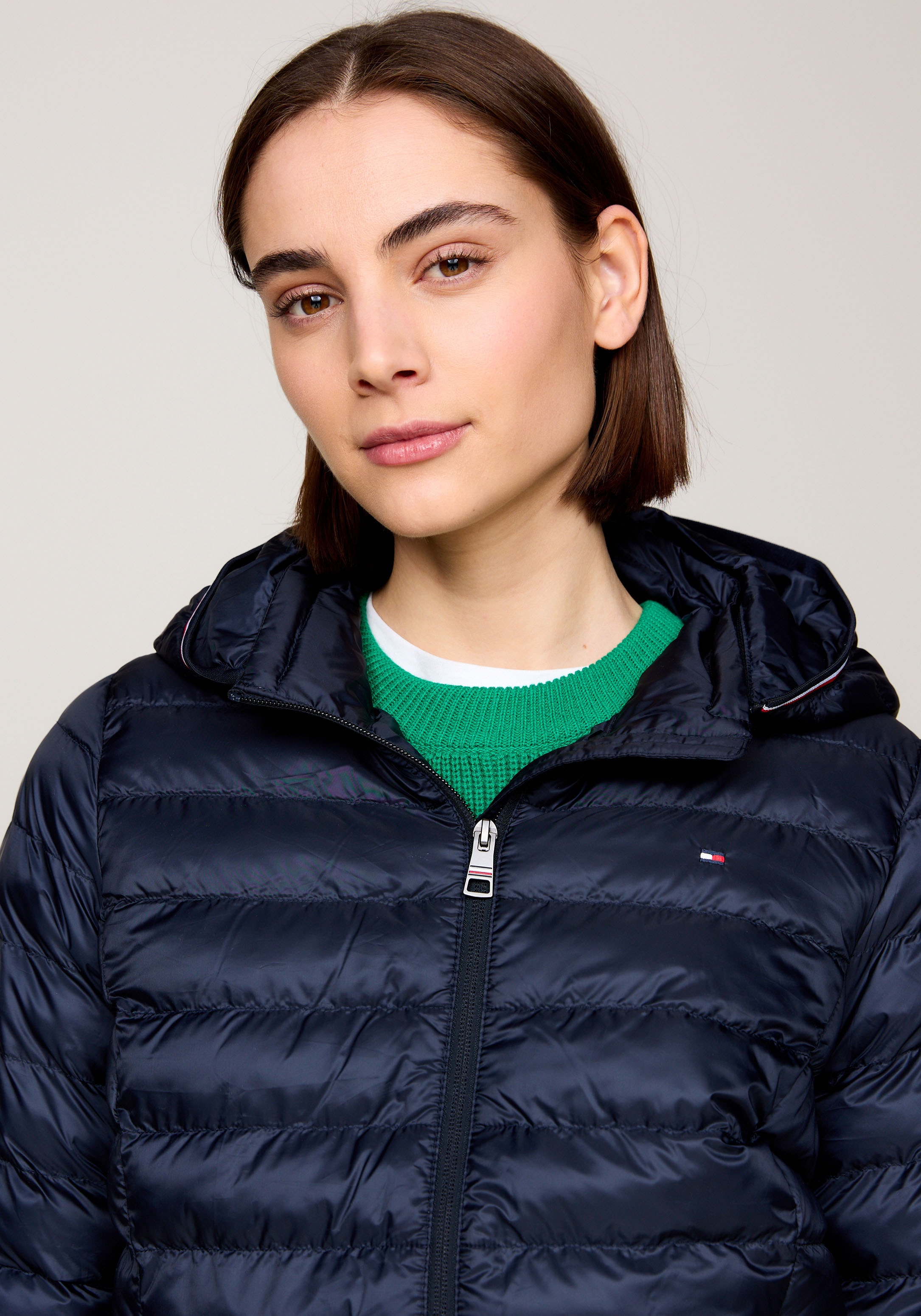 Tommy Hilfiger Steppjacke »LW PADDED GLOBAL STRIPE JACKET«, (Global Serie TH WOMEN), mti Global Stripe an der Kapuze