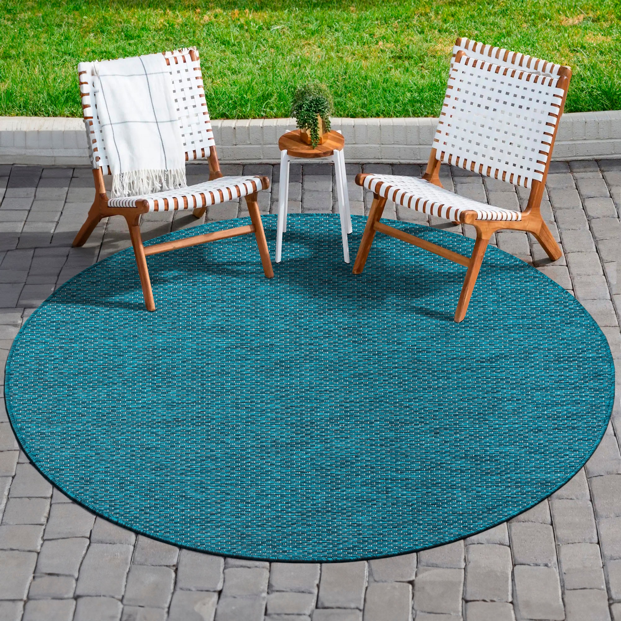 Sanat Teppich »Melissa 8000«, rund, 10 mm Höhe, Kurzflor, In -und Outdoor g günstig online kaufen