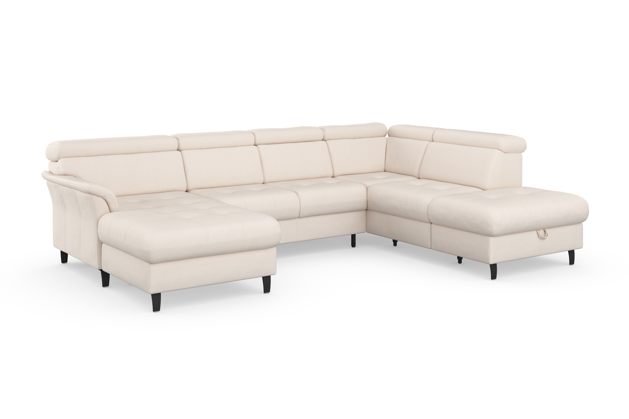 sit&more Wohnlandschaft »Marano U-Form«, inklusive Kopfteilverstellung, wahlweise mit Bettfunktion, Bettkasten