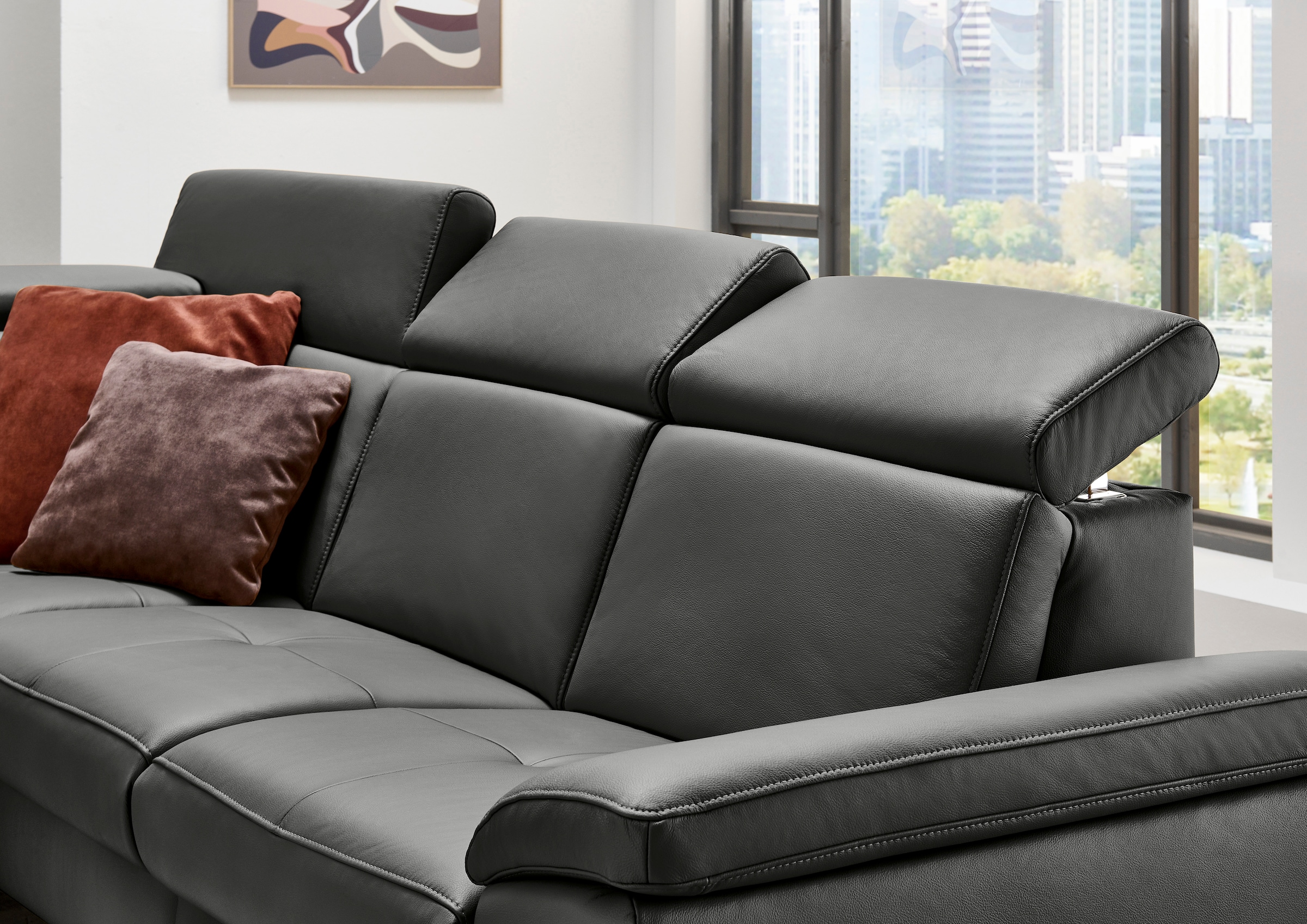 Die PlanBar Ecksofa »PN-EM23166 L-Form«, optional mit Kopfteilverstellung und Stauraum