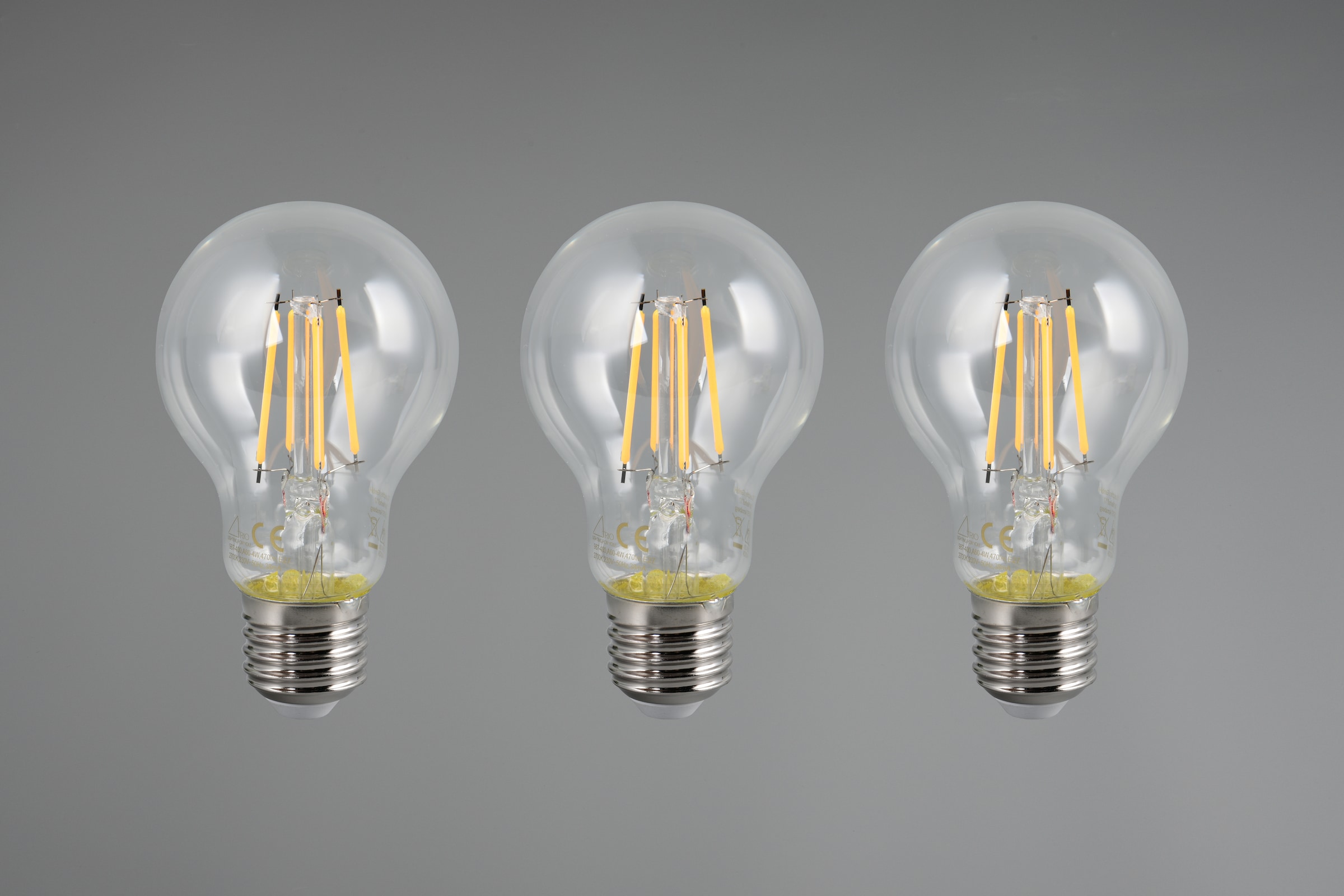TRIO Leuchten LED-Filament »Leuchtmittel Set E27«, E27, 3 St., Warmweiß, 3er Set Filament Leuchtmittel E27 Fassung, Glühbirne E27 LED warmweiß