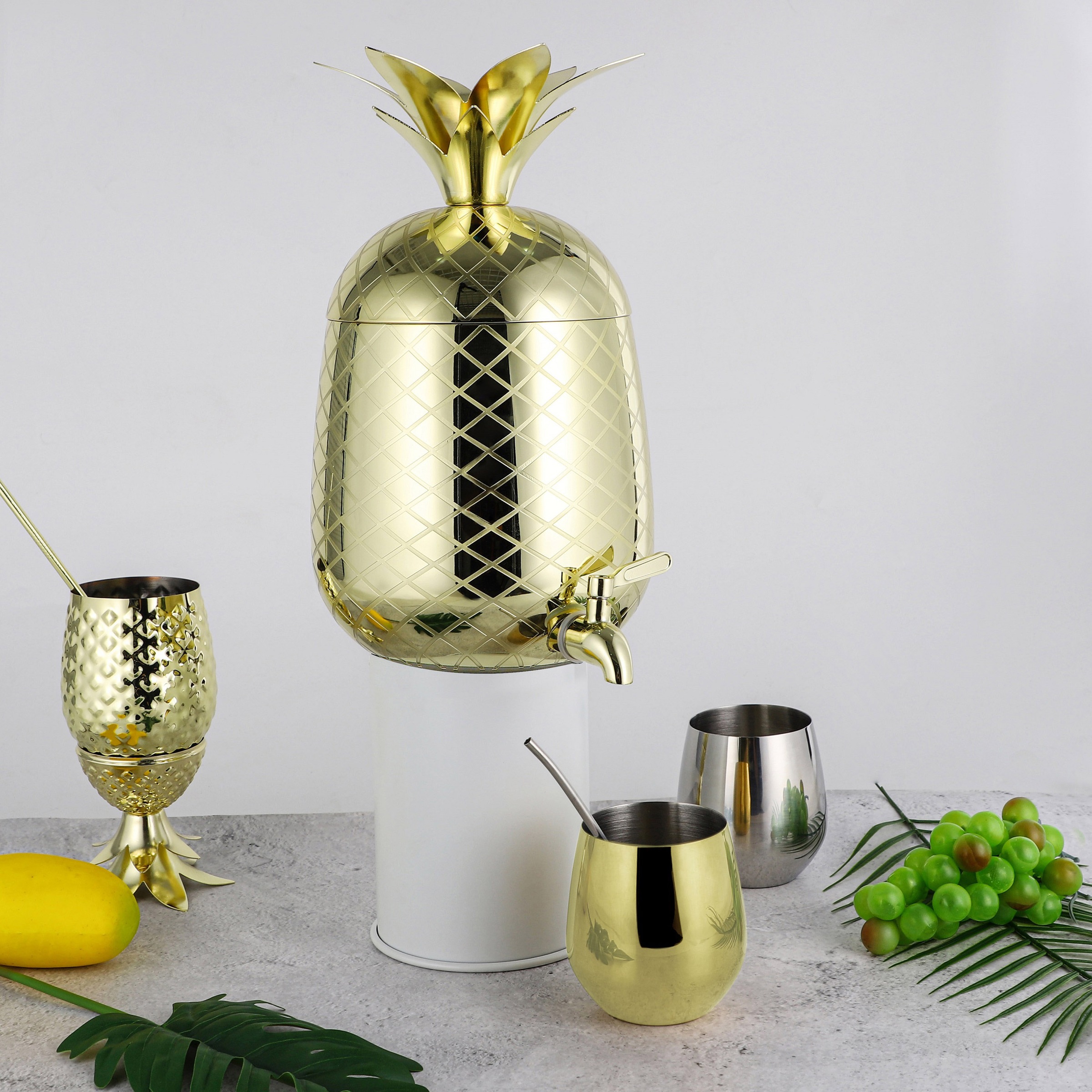ECHTWERK Getränkespender »Ananas/ Pineapple«, mit Zapfhahn aus hochwertigem Edelstahl, 33 x 19,5 cm, 4,7 L