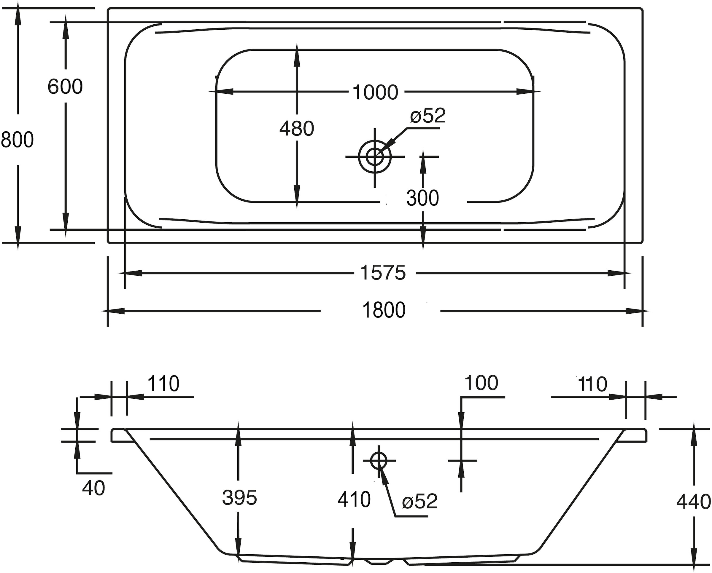 OTTOFOND Whirlpool-Badewanne »Malta 180«, (Komplett-Set), Typ 1, 180x80 cm