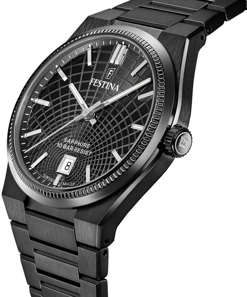 Festina Quarzuhr »Rivé Collection«, Armbanduhr, Damenuhr, Herrenuhr, Swiss Made, Edelstahlarmband, Datum
