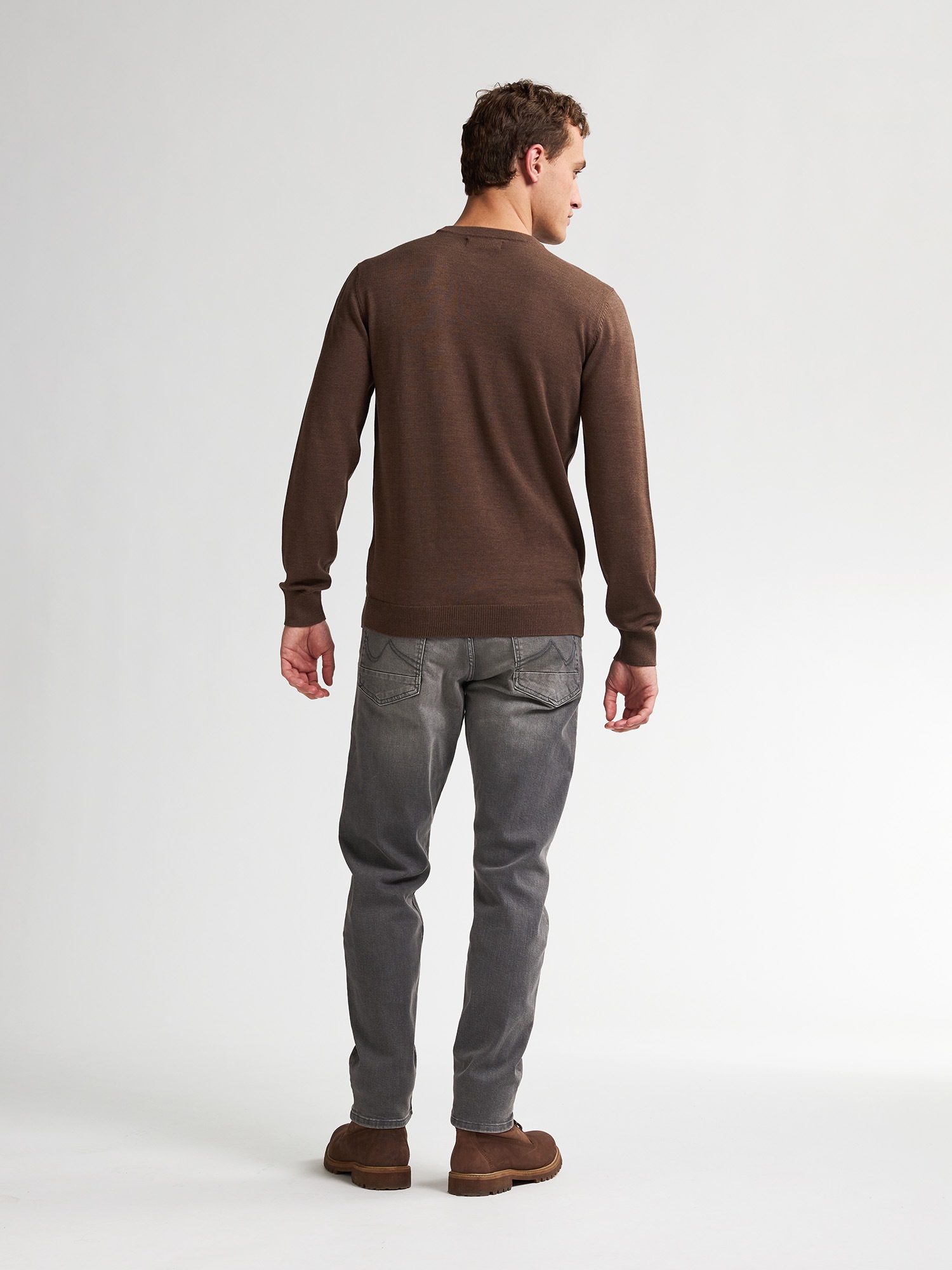 Petrol Industries Rundhalspullover Materialmix mit Baumwollanteil