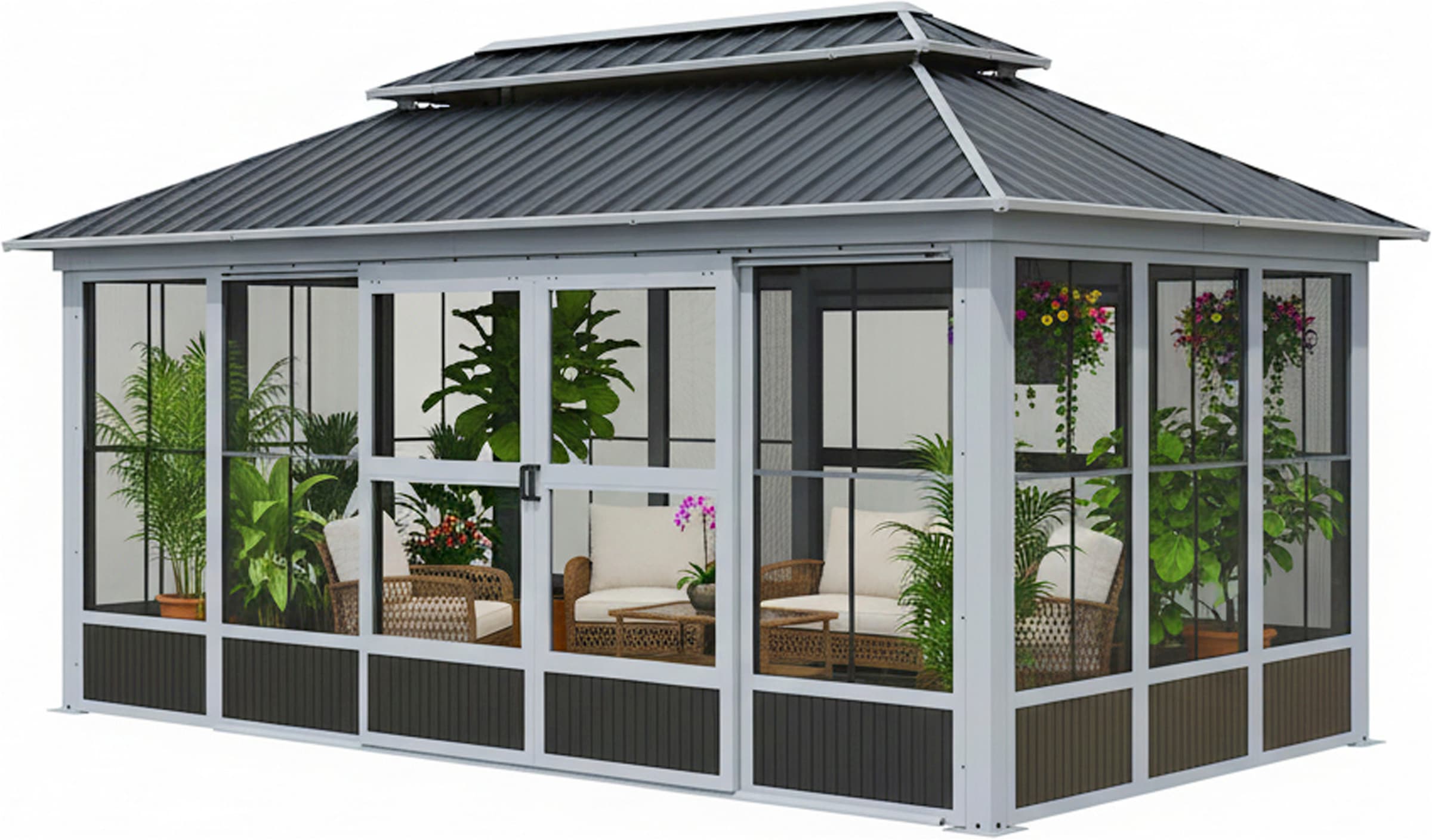 Sojag Pavillon »Malta 1010 Schwarz« Massive Konstruktion aus Aluminium