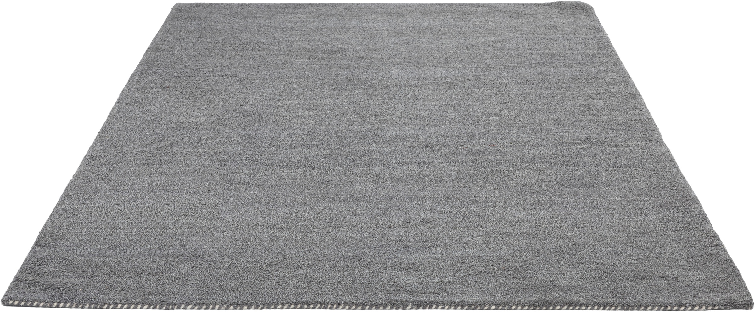 THEKO Wollteppich »Gabbeh Uni, Handgefertigt, meliert, auch als Läufer erhältlich, Wolle« rechteckig 14 mm Höhe Schlafzimmer, Wohnzimmer, Esszimmer, auch als Läufer oder rund