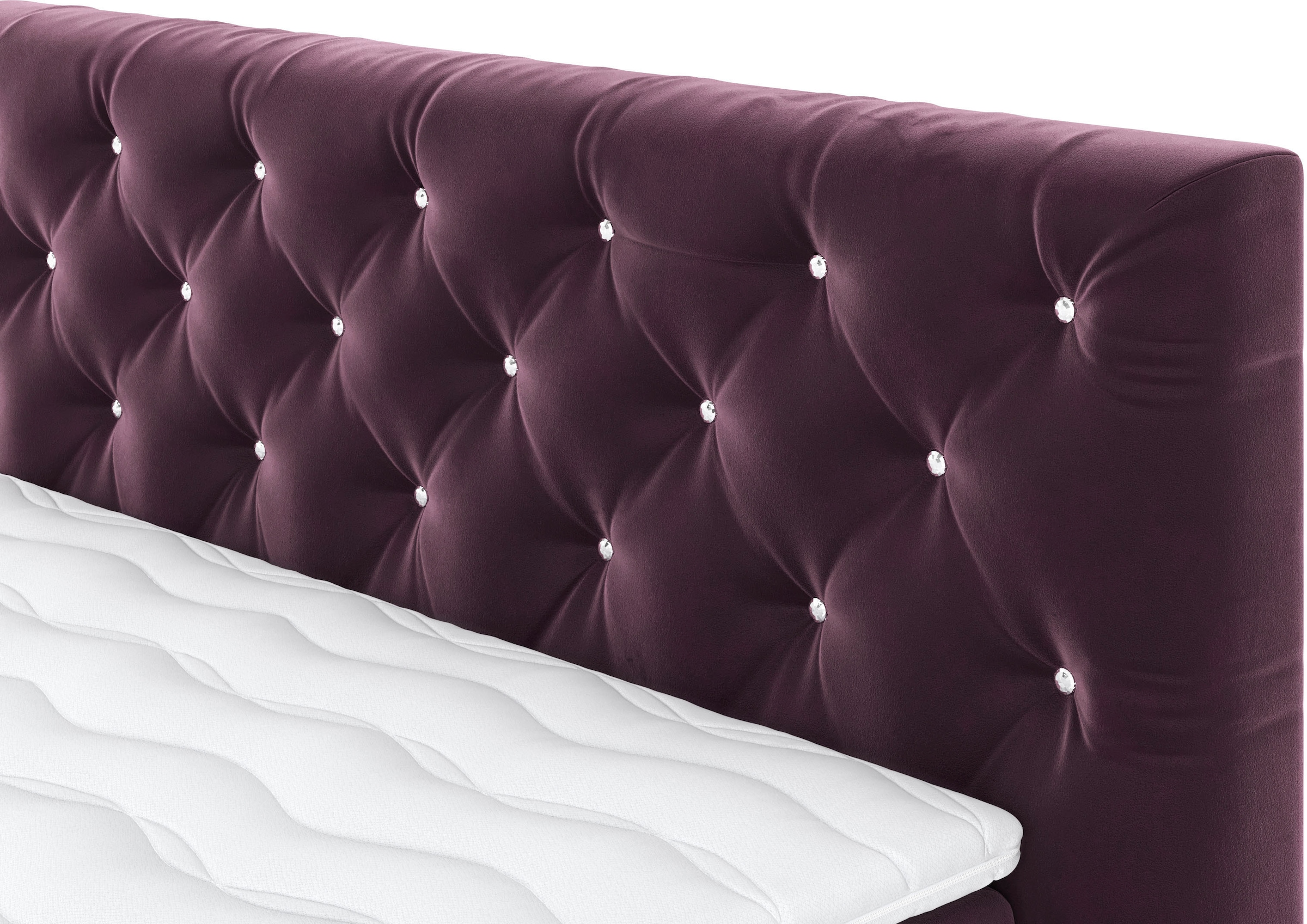 COTTA Boxspringbett »Castle«, mit Strasssteinen im Kopfteil, inkl. Topper