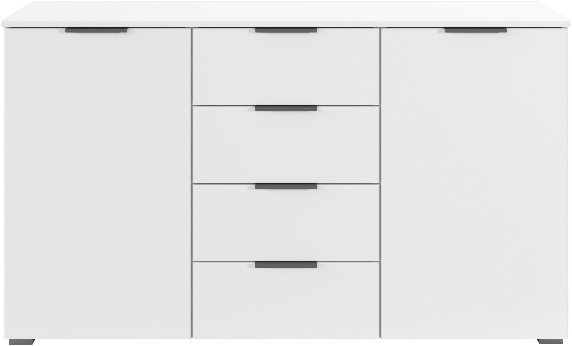 rauch Kombikommode »Sideboard Schubladenkommode AGORDO mit Dekor- oder Hochglanzfront«, (in zwei Griff-Farben), mit 4 Schubkästen und 2 Türen sowie Metallgriffen MADE IN GERMANY