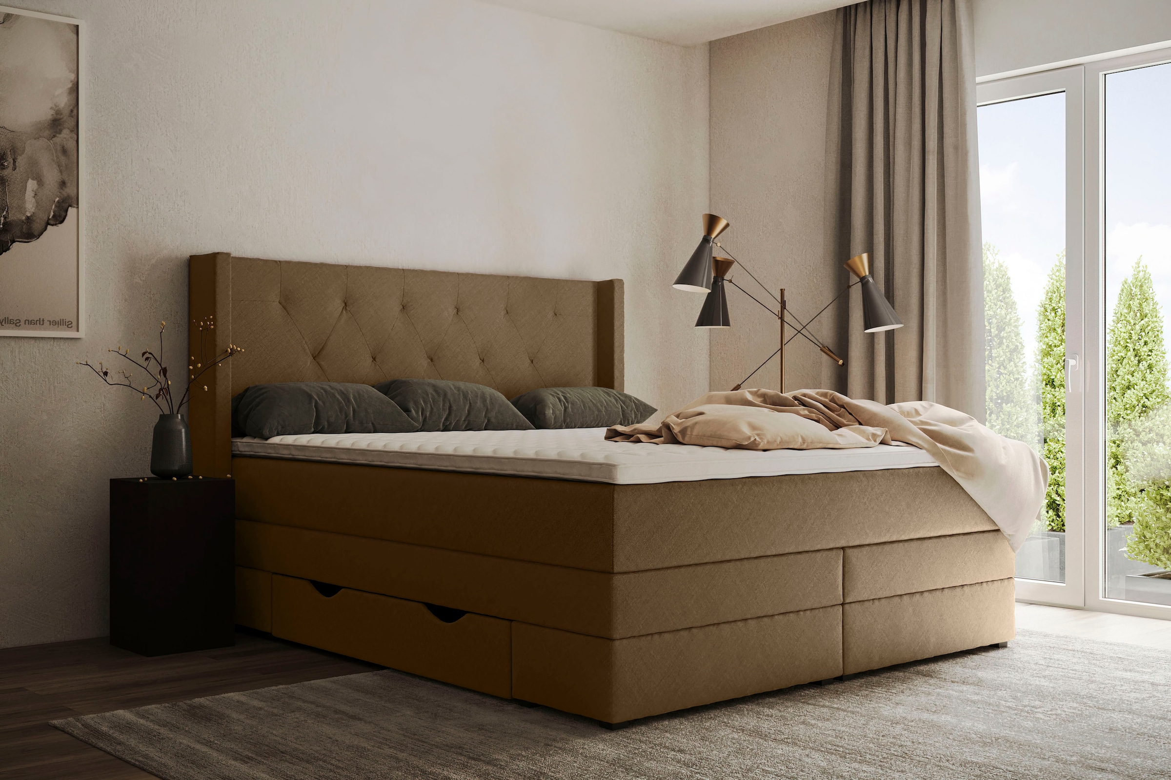 Places of Style Boxspringbett "Elegance", mit schöner Knopfheftung, in den günstig online kaufen