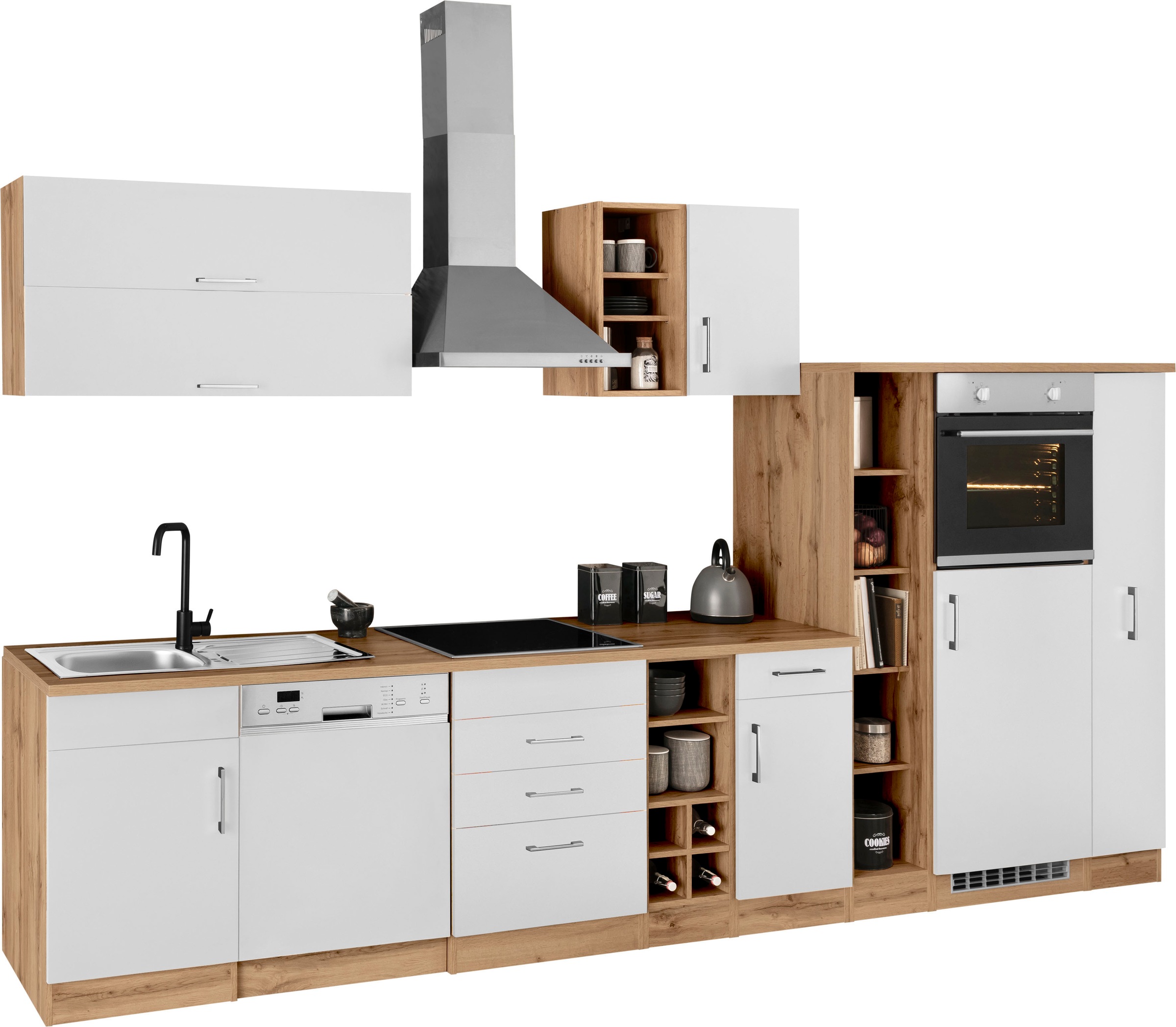 KOCHSTATION Küchenzeile »KS-Colmar«, mit E-Geräten, Breite 360 cm