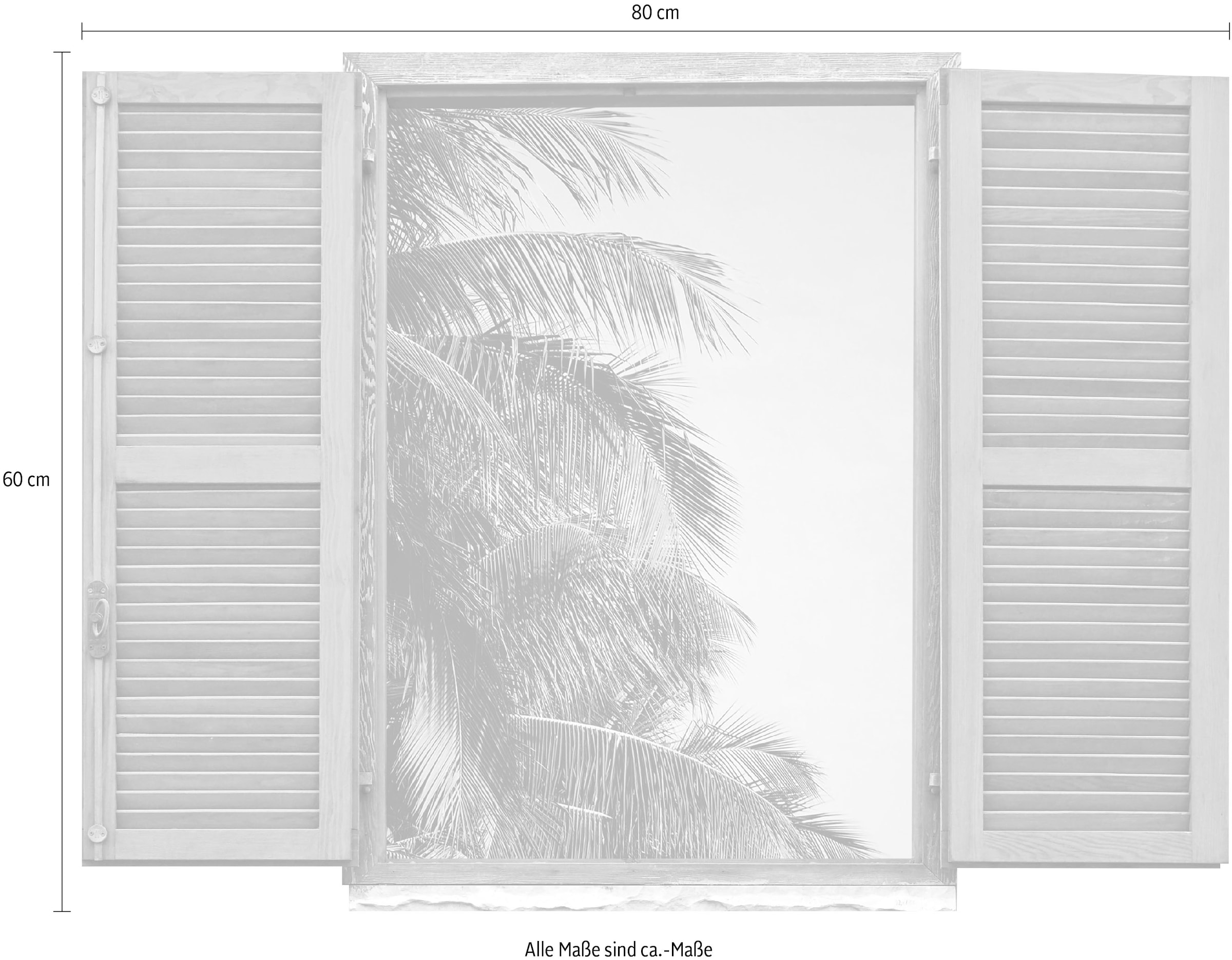 queence Wandtattoo »Palmblätter«, (1 St.), Wandsticker, Wandbild, selbstklebend, 3D, Fenster