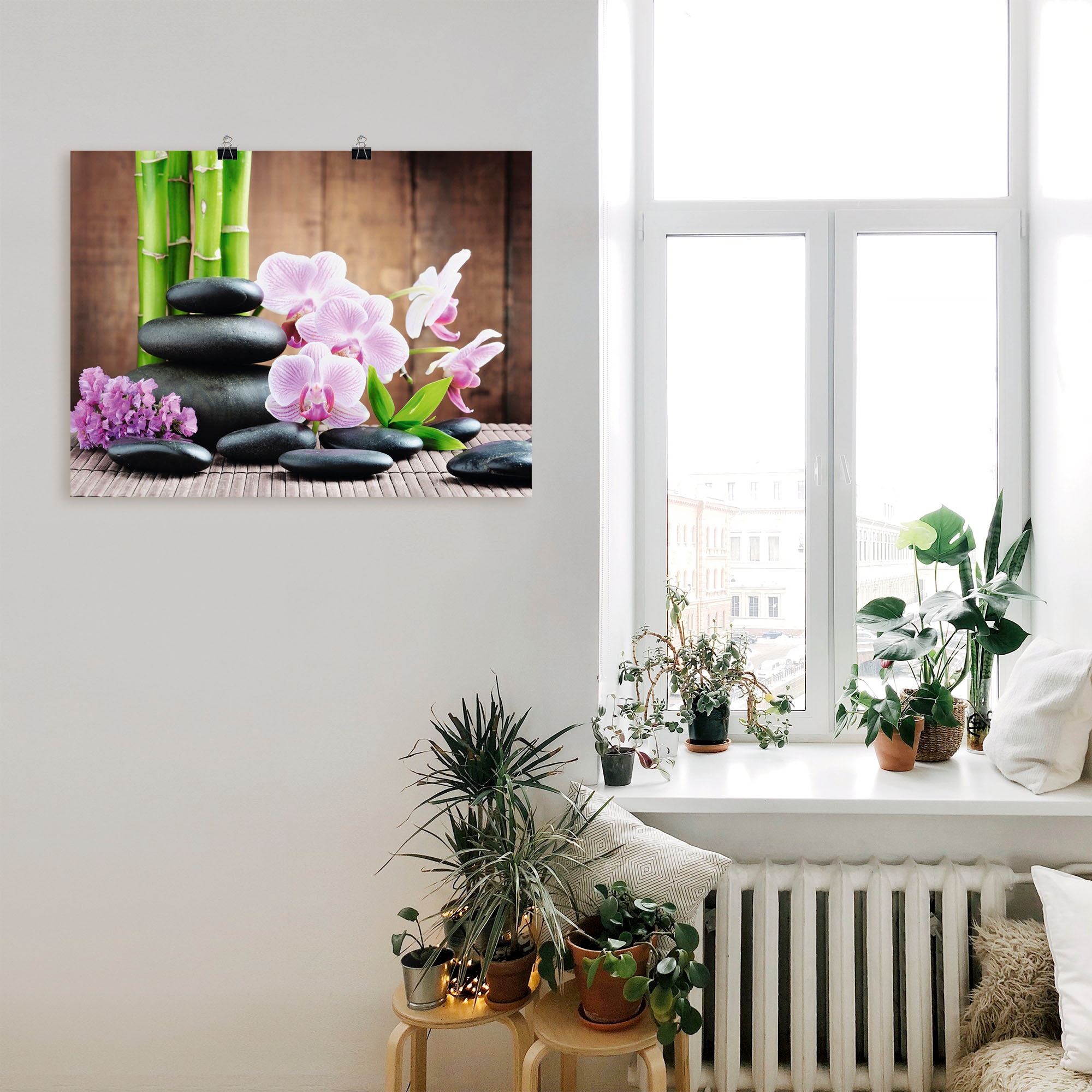 Artland Wandbild »Spa Konzept Zen Steinen Orchideen« Zen 1 Stk. tlg. als Leinwandbild, Poster, Wandaufkleber in verschied. Größen