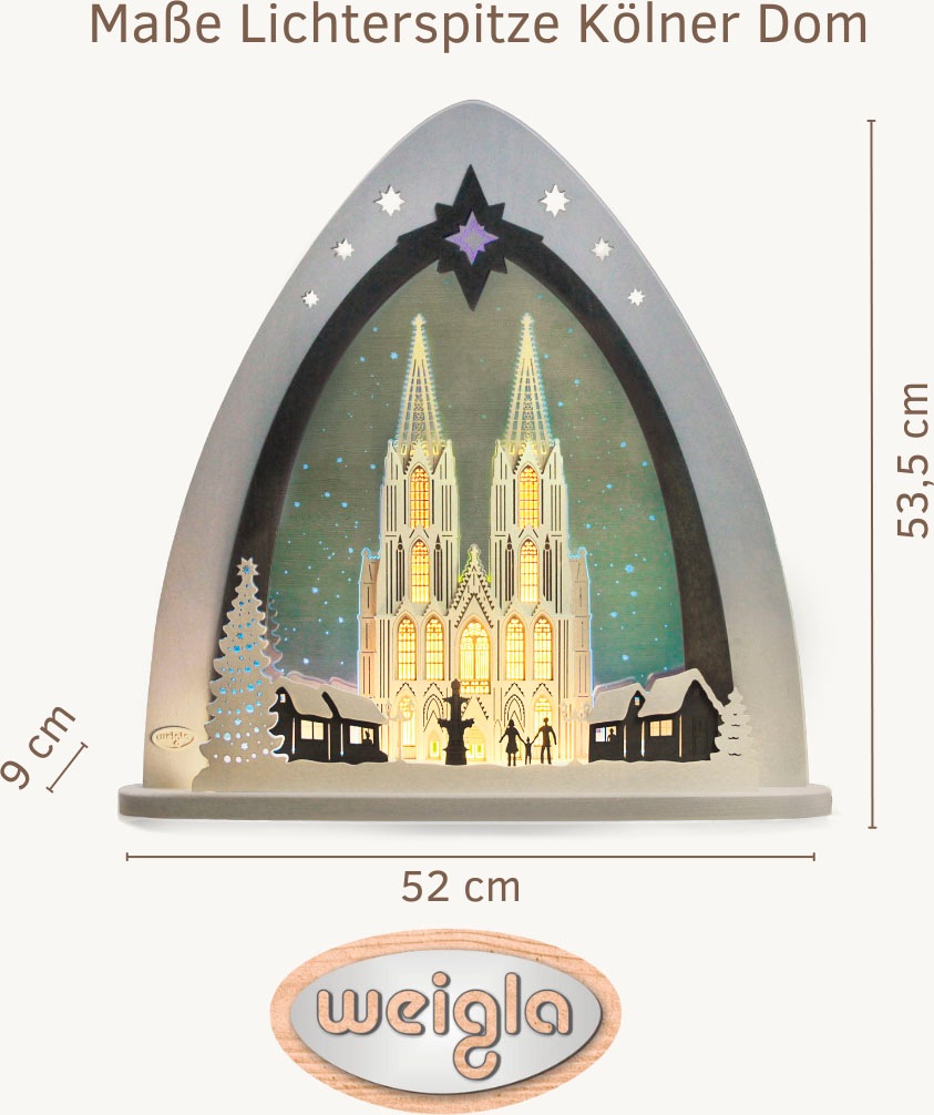Weigla LED Lichterbogen »Kölner Dom, moderne Lichterspitze aus Holz & Acryl günstig online kaufen