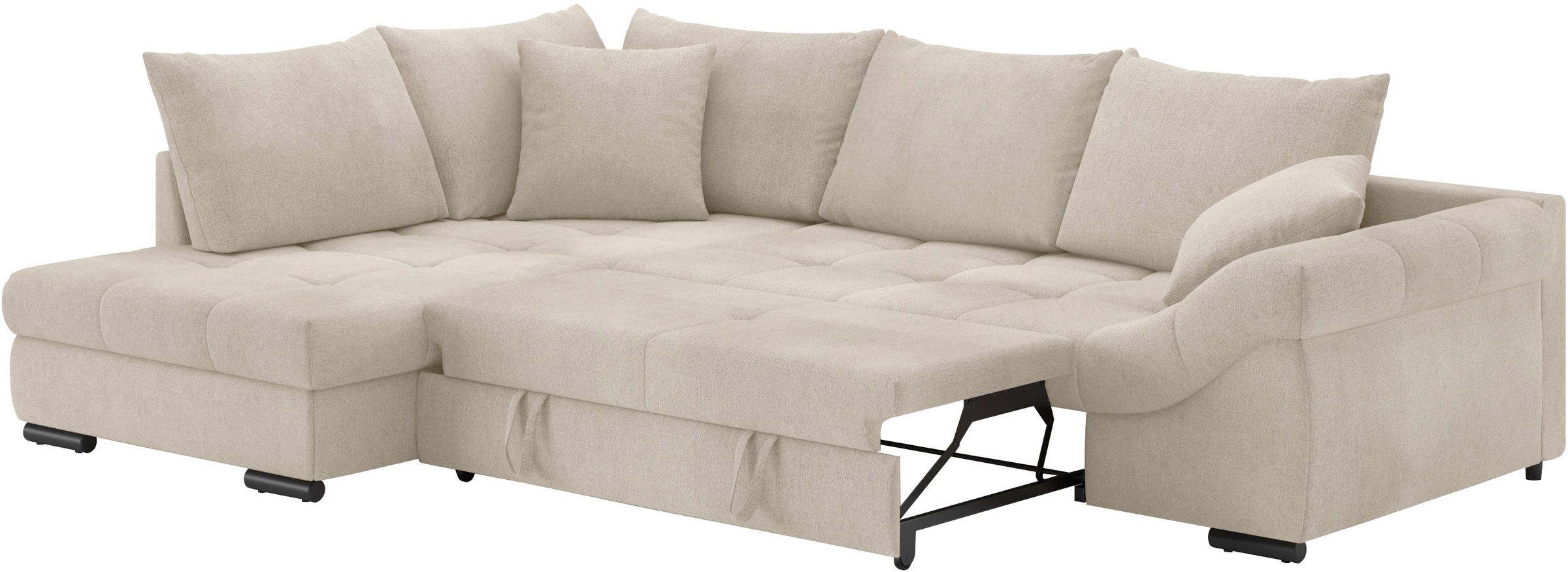 Mr. Couch Ecksofa »Allegro DuraFlex, L-Form«, Hochschläfer-Bettauszug, Kaltschaumpolsterung, bis 140 kg belastbar