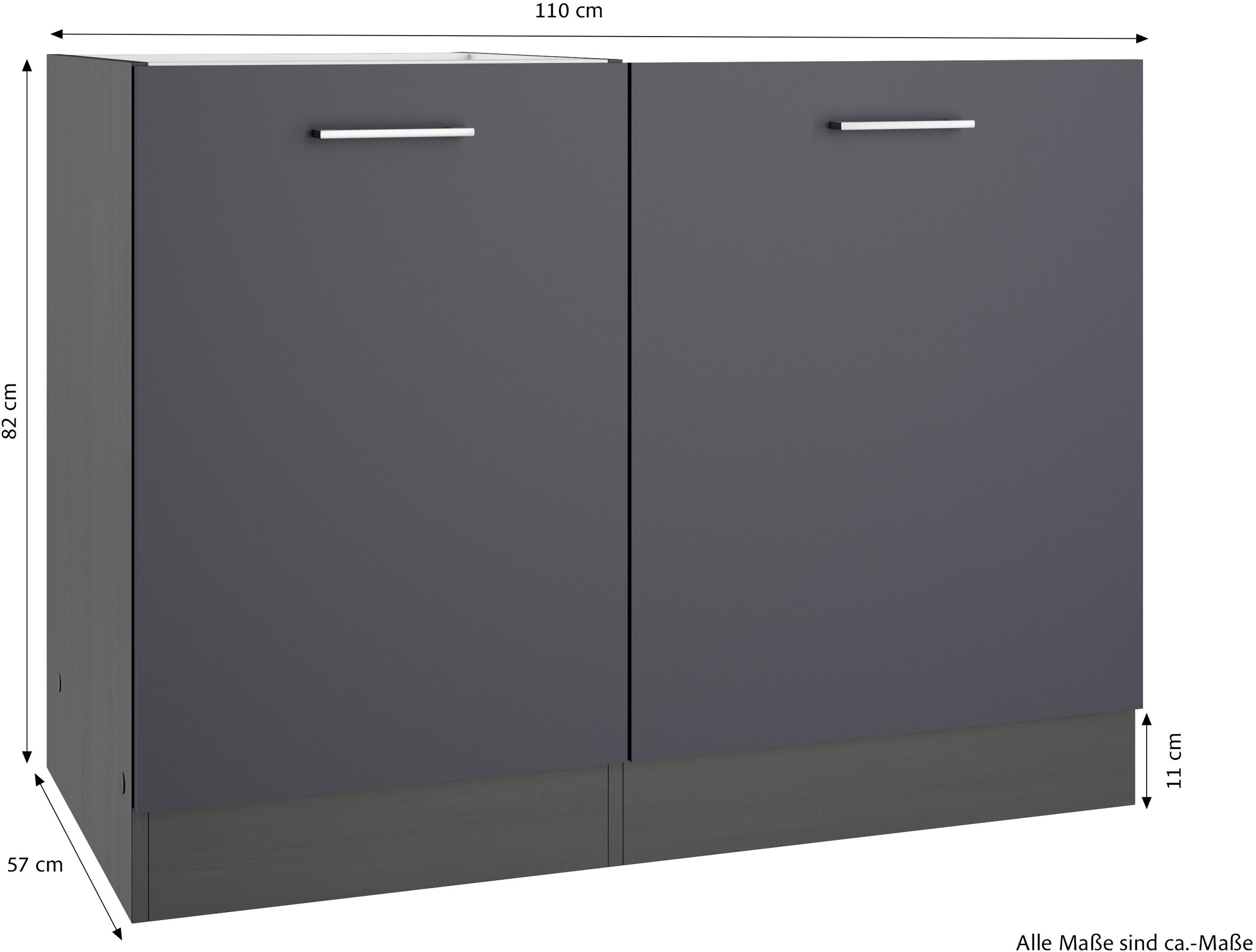 KOCHSTATION Spülenschrank »KS-Milan«, HELD Möbel, Spülzentrum 110 cm, matte oder hochglänzende Fronten