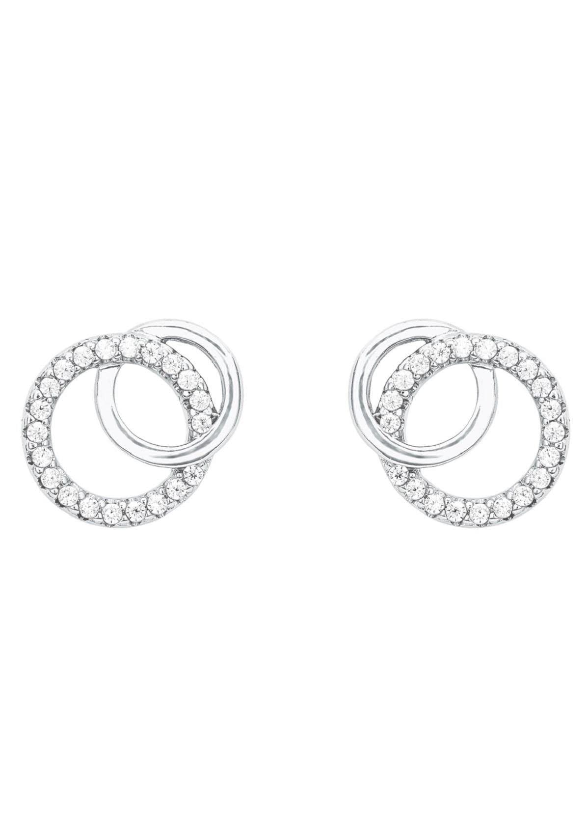Amor Paar Ohrstecker »Schmuck Geschenk Ohrschmuck Kreise, 2026212 Silber 925«, mit Zirkonia (synth.)